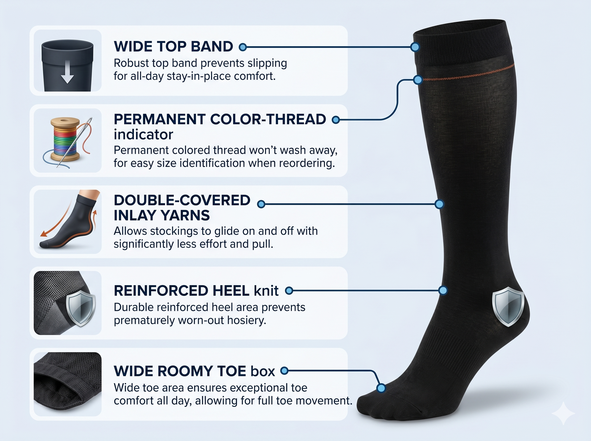 SIGVARIS 971 DYNAVEN Open Toe Calf-High Socks 15-20mmHg