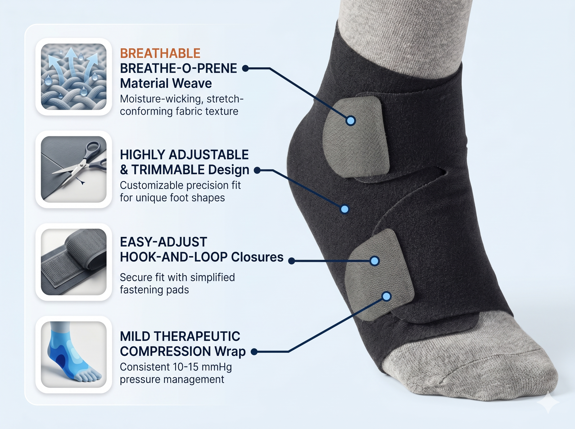 SIGVARIS Compreboot Lite Foot 10-15mmHg-Black