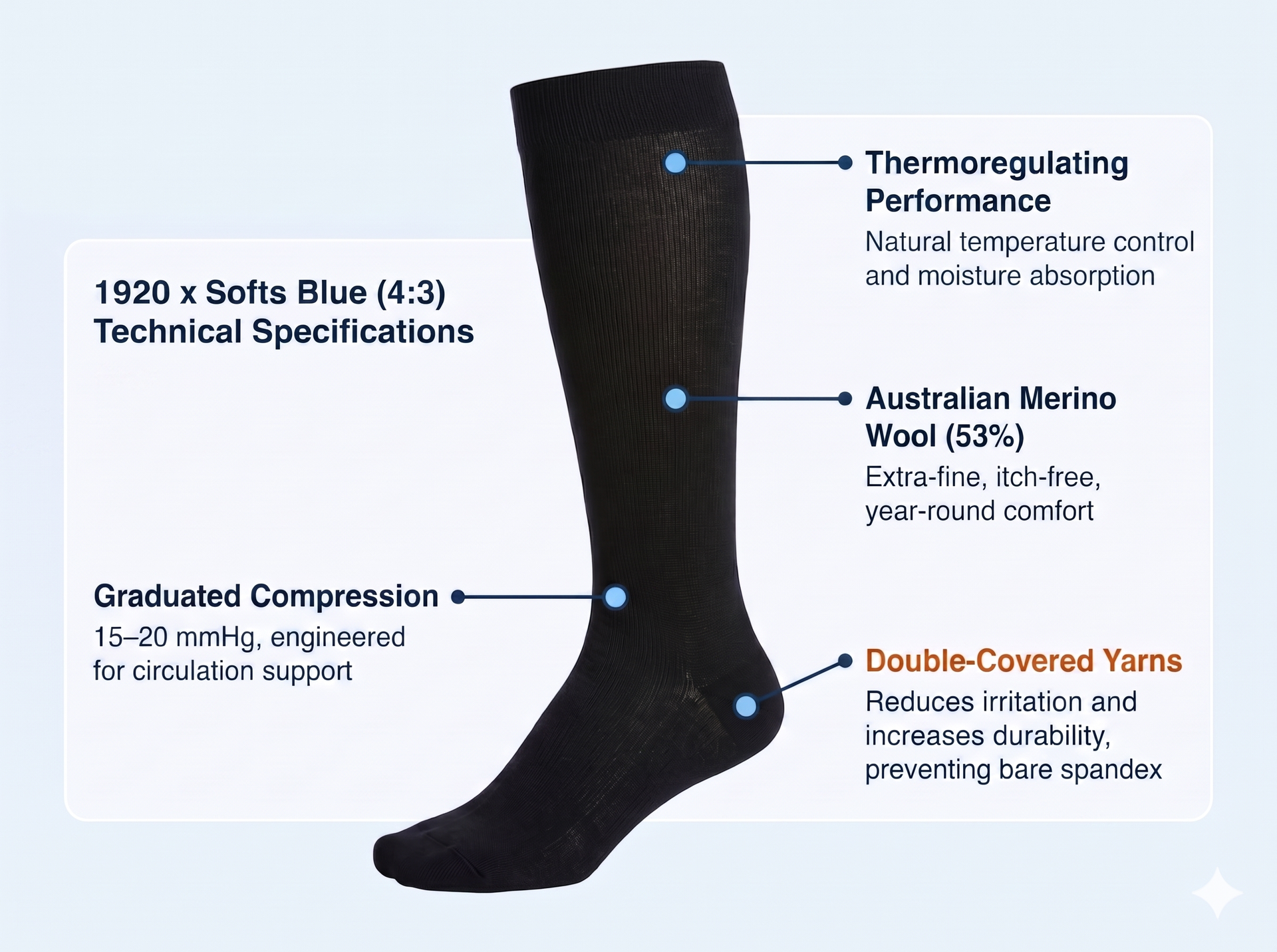 SIGVARIS Womens All Season Merino Wool 152 Calf 15-20mmHg