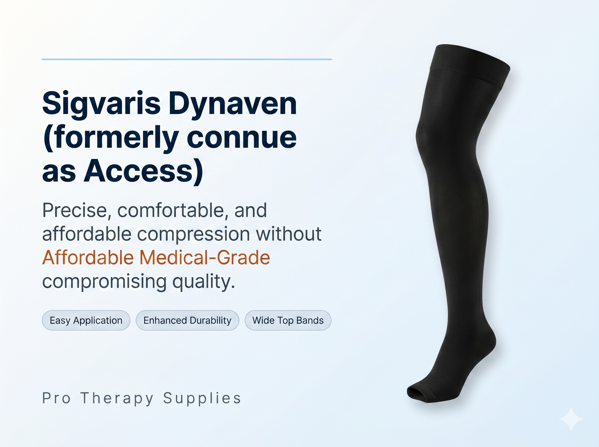 Sigvaris Dynaven Thigh High w/Grip Open Toe 20-30mmHg Unisex - Comfortable Thigh High Compression Support for Everyday Relief