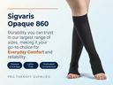 SIGVARIS Essential Opaque 860 Open Toe Standard Calf Style 20-30mmHg - Reliable Compression Support for Healthier Legs
