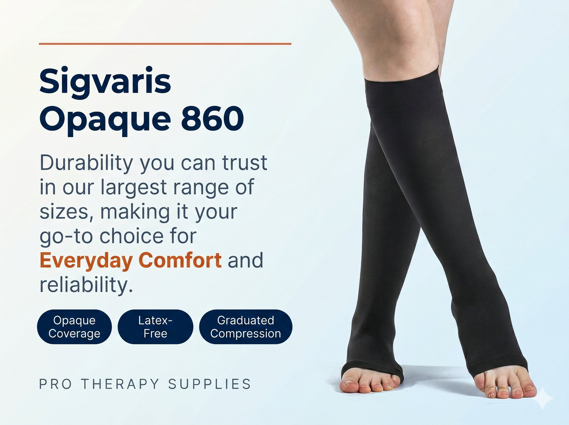 SIGVARIS Essential Opaque 860 Open Toe Standard Calf Style 20-30mmHg - Reliable Compression Support for Healthier Legs