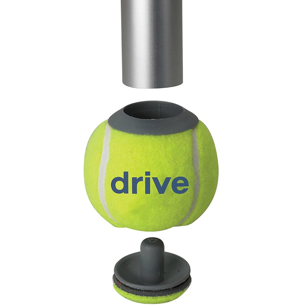 Drive Medical Walker Rear Tennis Ball Glides with Extra Pads – Stable, Smooth-Gliding Walker Accessories