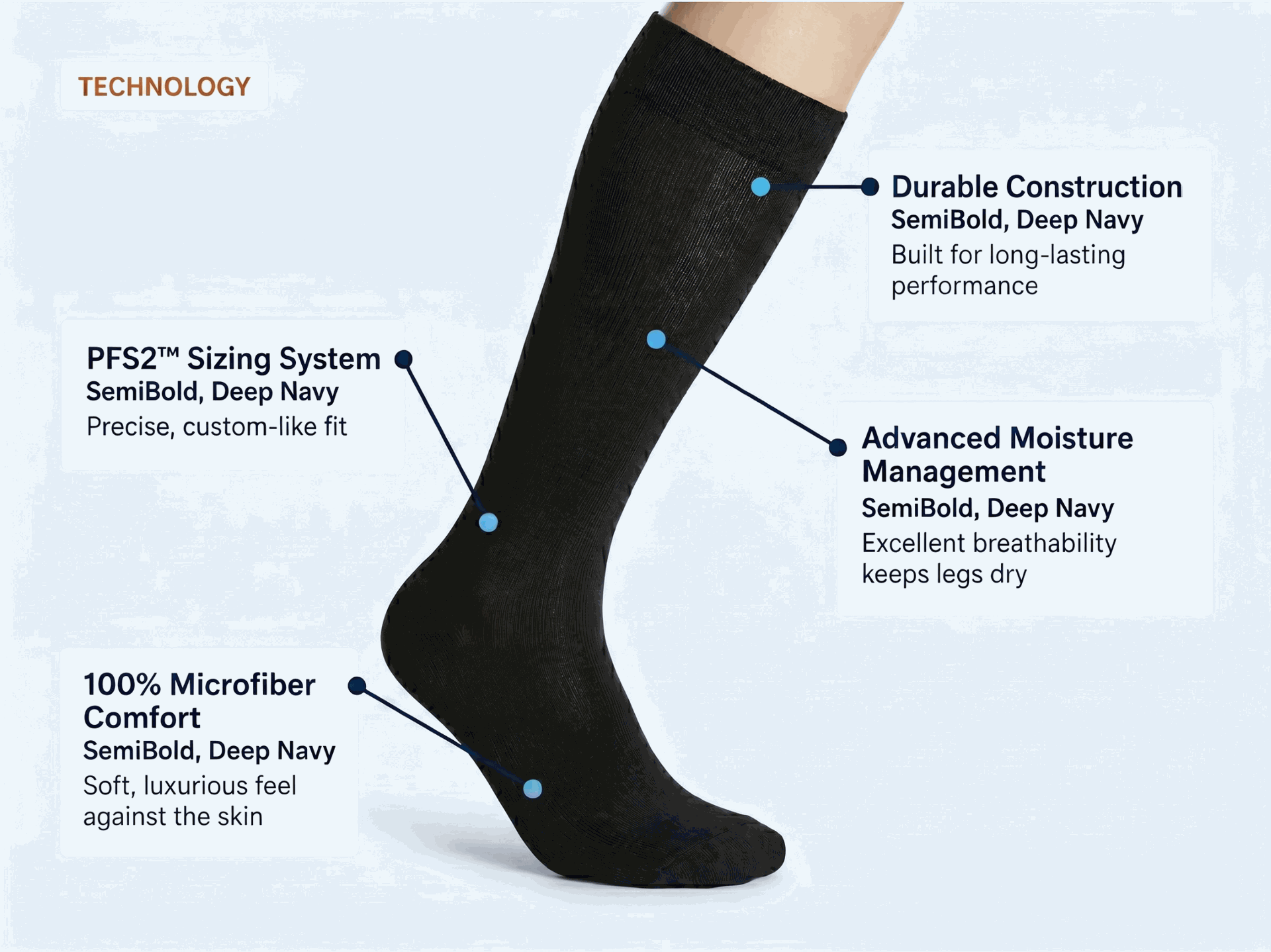 SIGVARIS Men's Style Microfiber Knee High Compression Sock - Comfortable Compression for Daily Leg Support