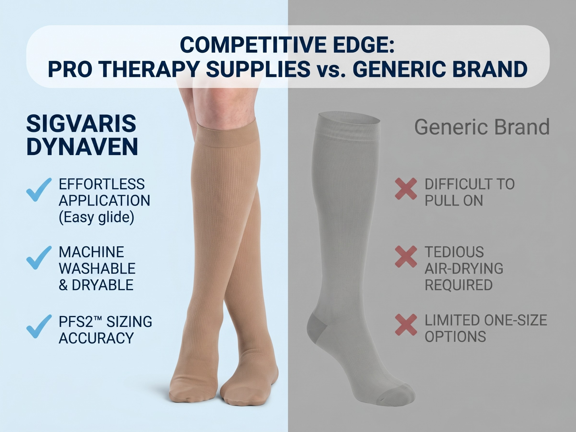 SIGVARIS Mens 922 DYNAVEN Closed Toe Calf Socks 20-30mmHg - Light Beige Crispa