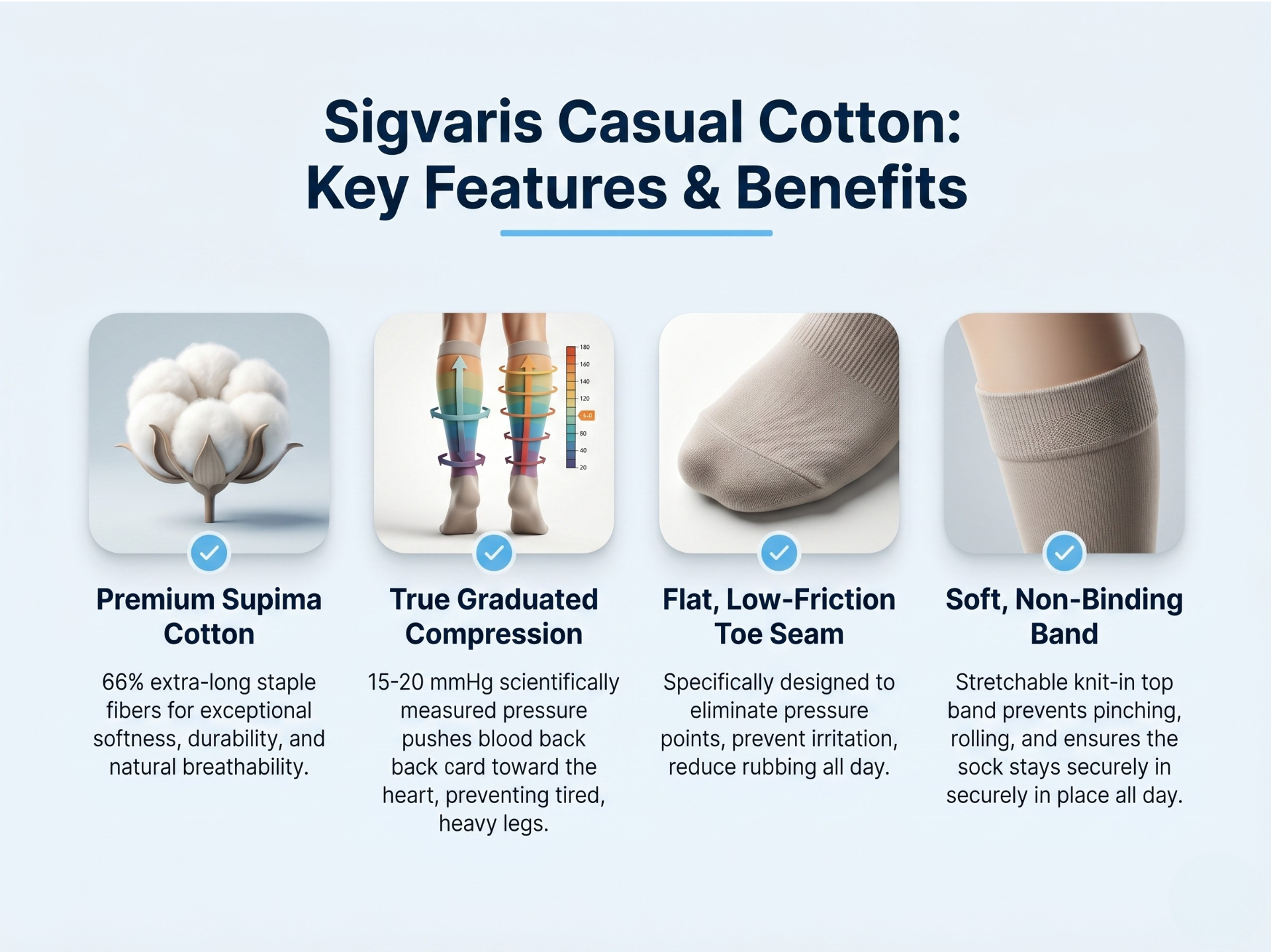 Sigvaris Mens Casual Cotton 186 Calf 15-20mmHg