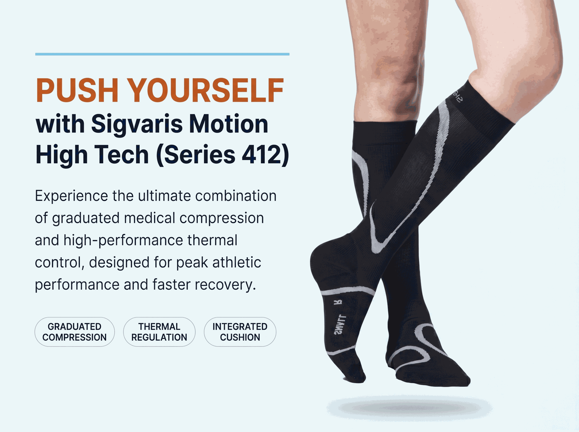 SIGVARIS Unisex Motion High Tech Closed Toe Calf Socks 20-30mmHg