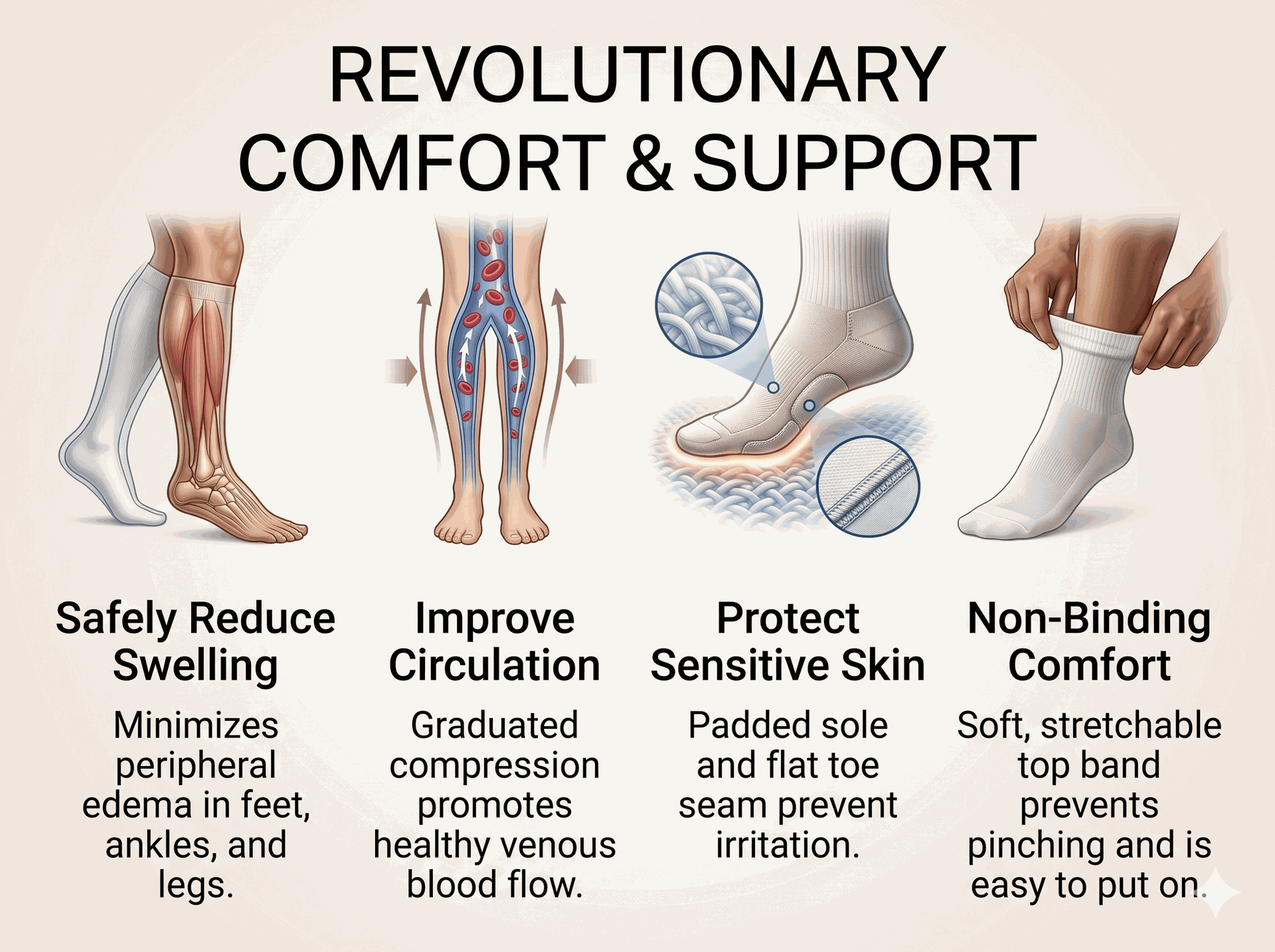 SIGVARIS Womens 602 Diabetic Calf Compression Socks 18-25mmHg