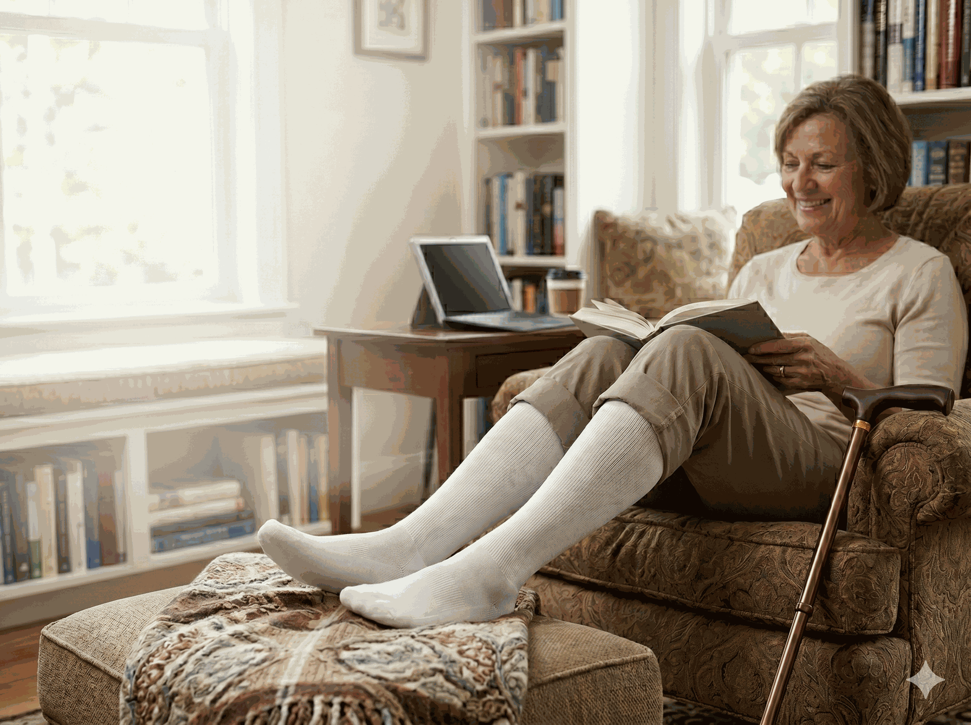 SIGVARIS Womens 602 Diabetic Calf Compression Socks 18-25mmHg
