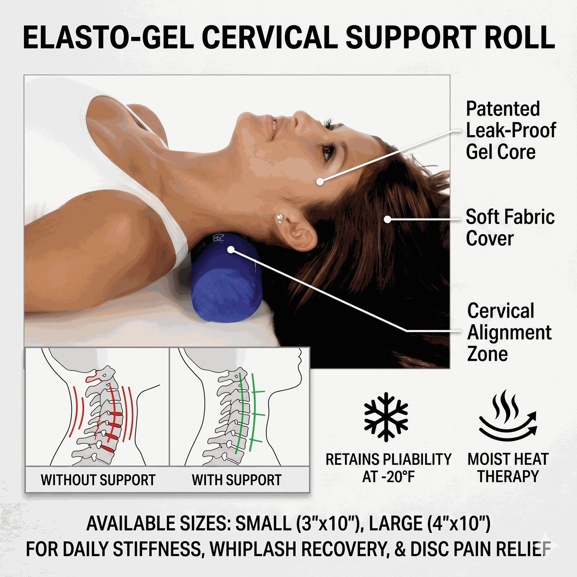 Elasto-Gel Hot/Cold Therapy Cervical Support Roll
