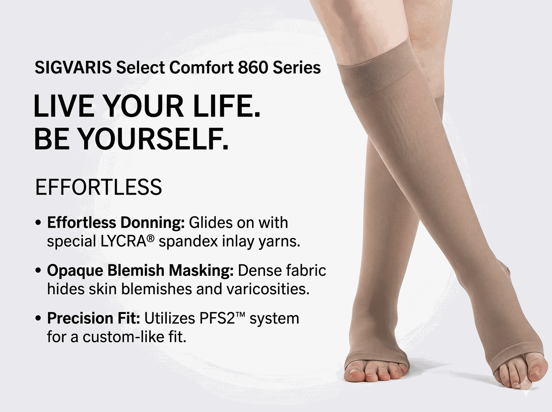 SIGVARIS Womens Dynaven 972 OpenToe Calf Compression 20 30
