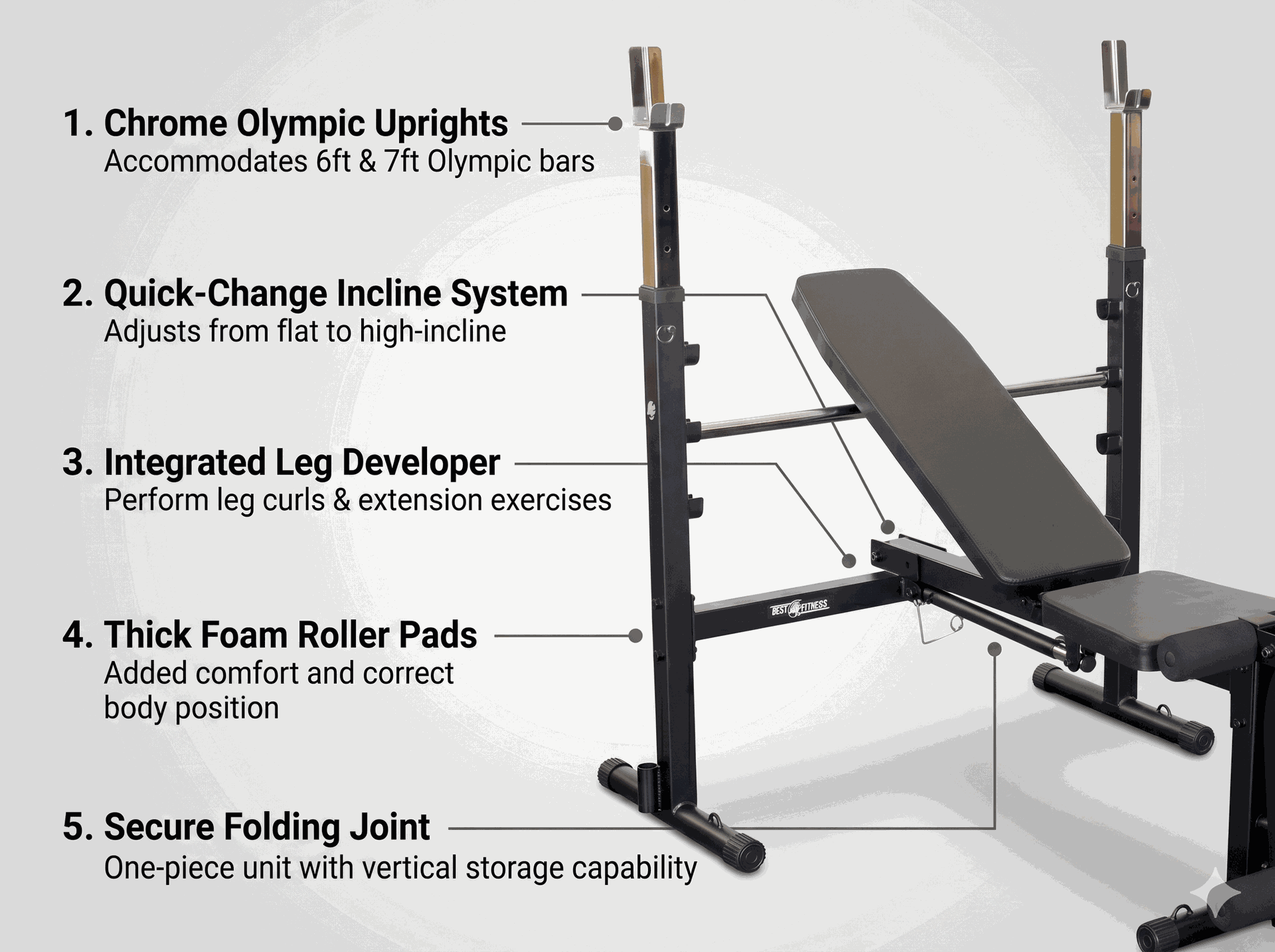 Body Solid - BFOB10B 2" Olympic Bench