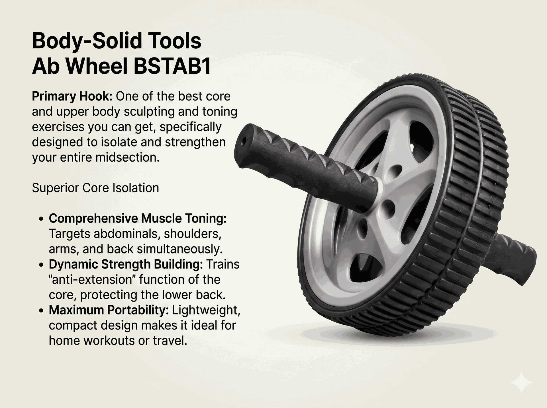 Body Solid Ab Wheel Abdominal Toning