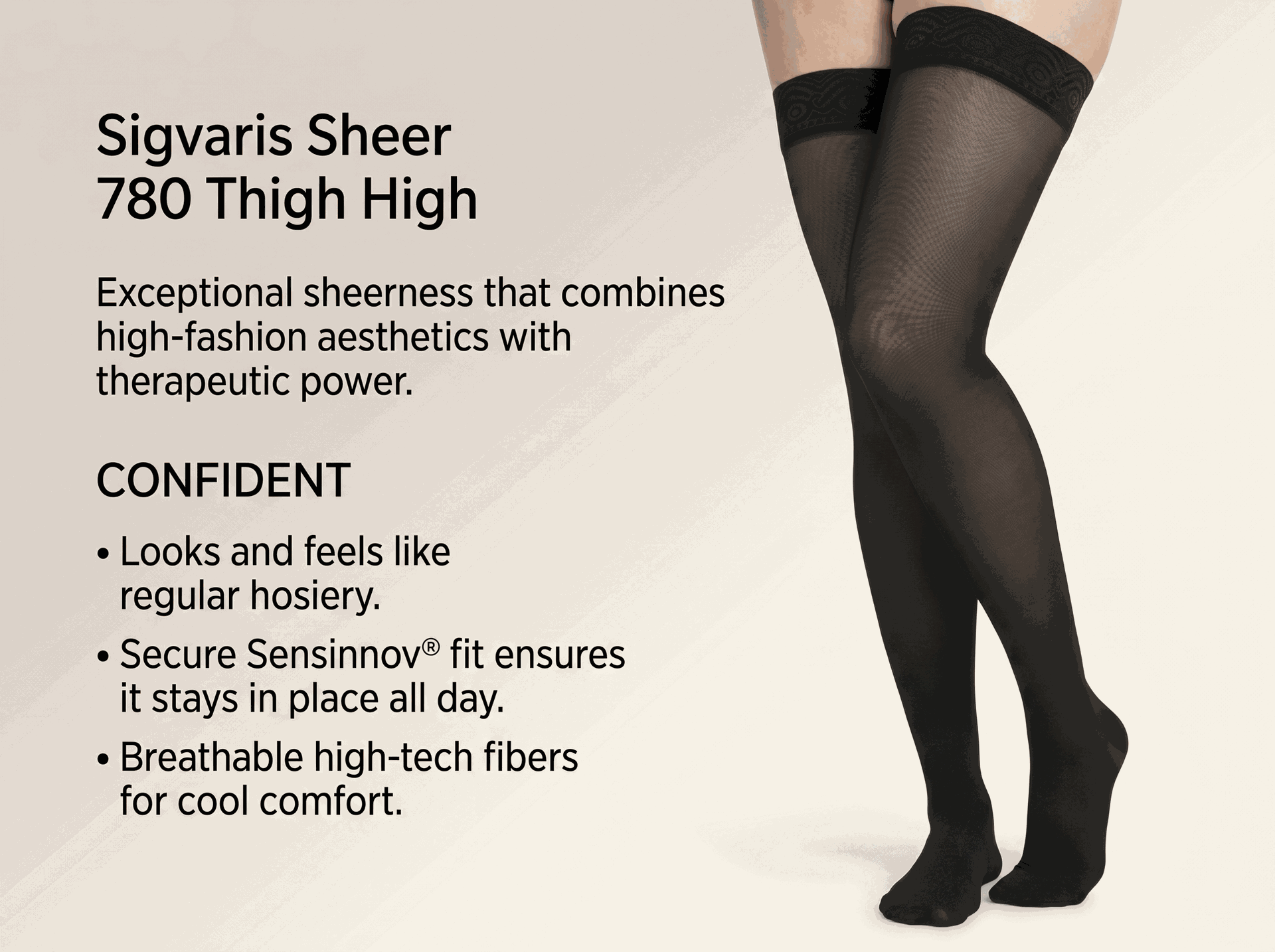 SIGVARIS Womens EVERSHEER 780 Thigh High 20 30mmHg