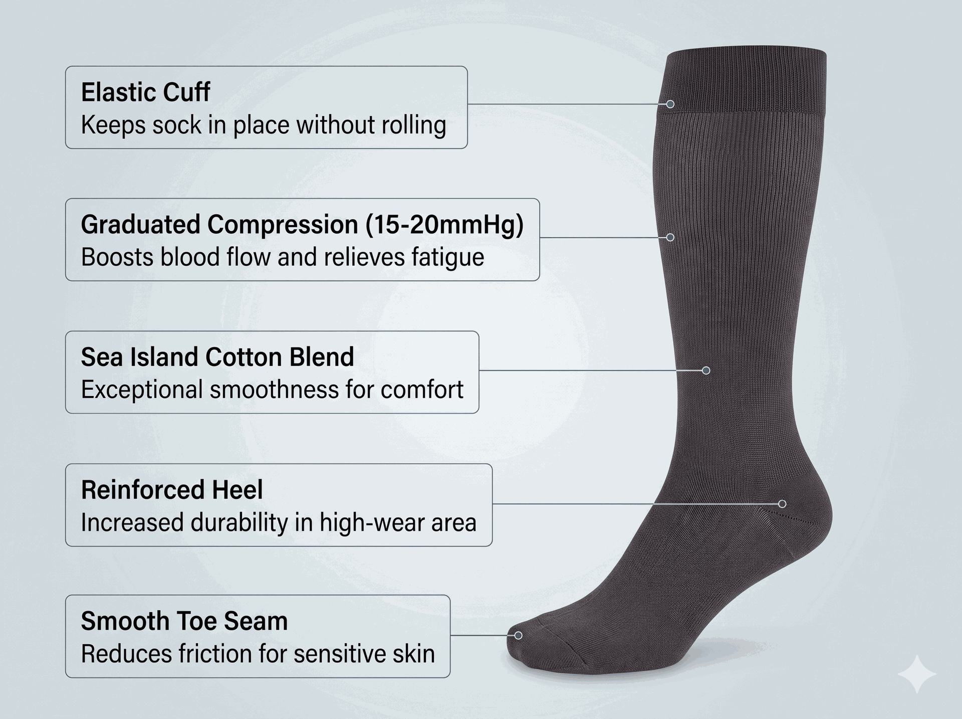 SIGVARIS Womens SEA ISLAND COTTON 151 Calf 15-20mmHg