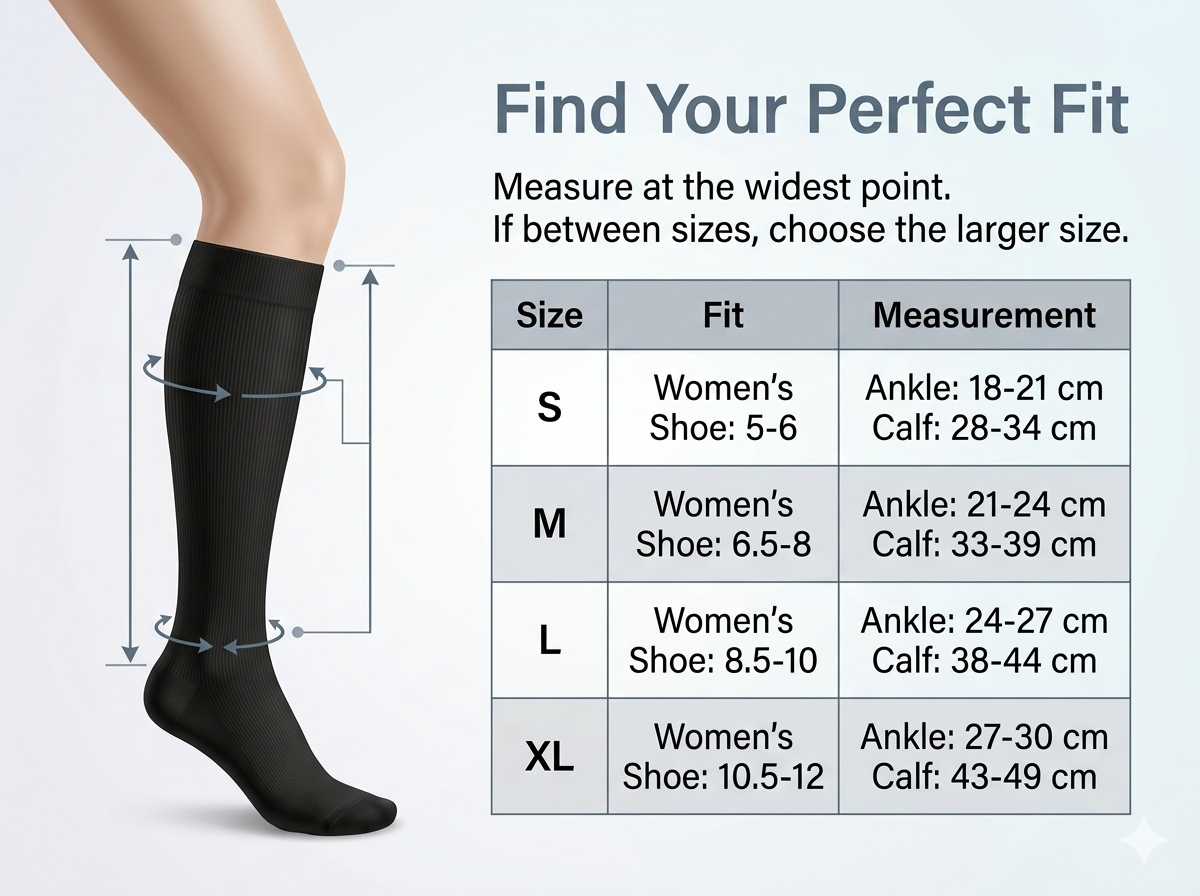 SIGVARIS Womens SEA ISLAND COTTON 151 Calf 15-20mmHg