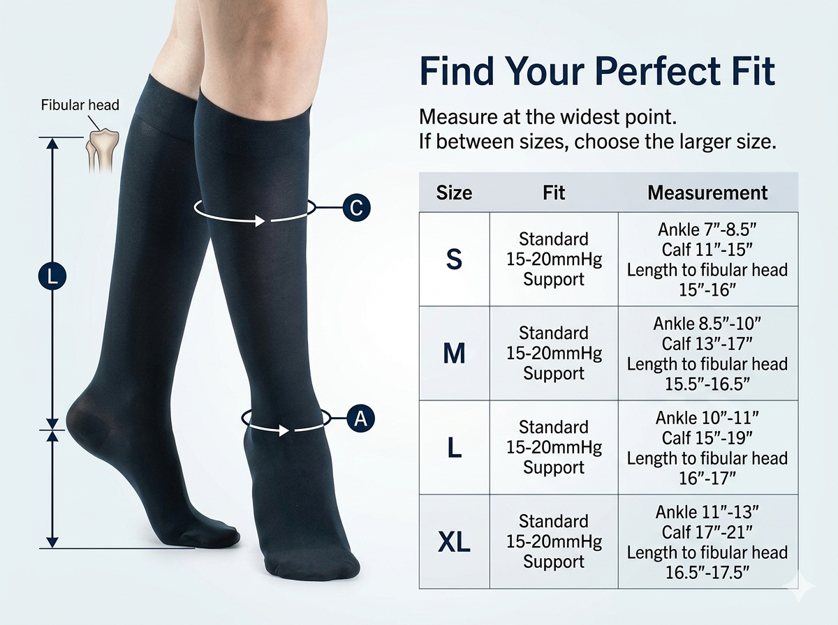 Sigvaris Womens Soft Opaque 841 Calf 15-20mmHg