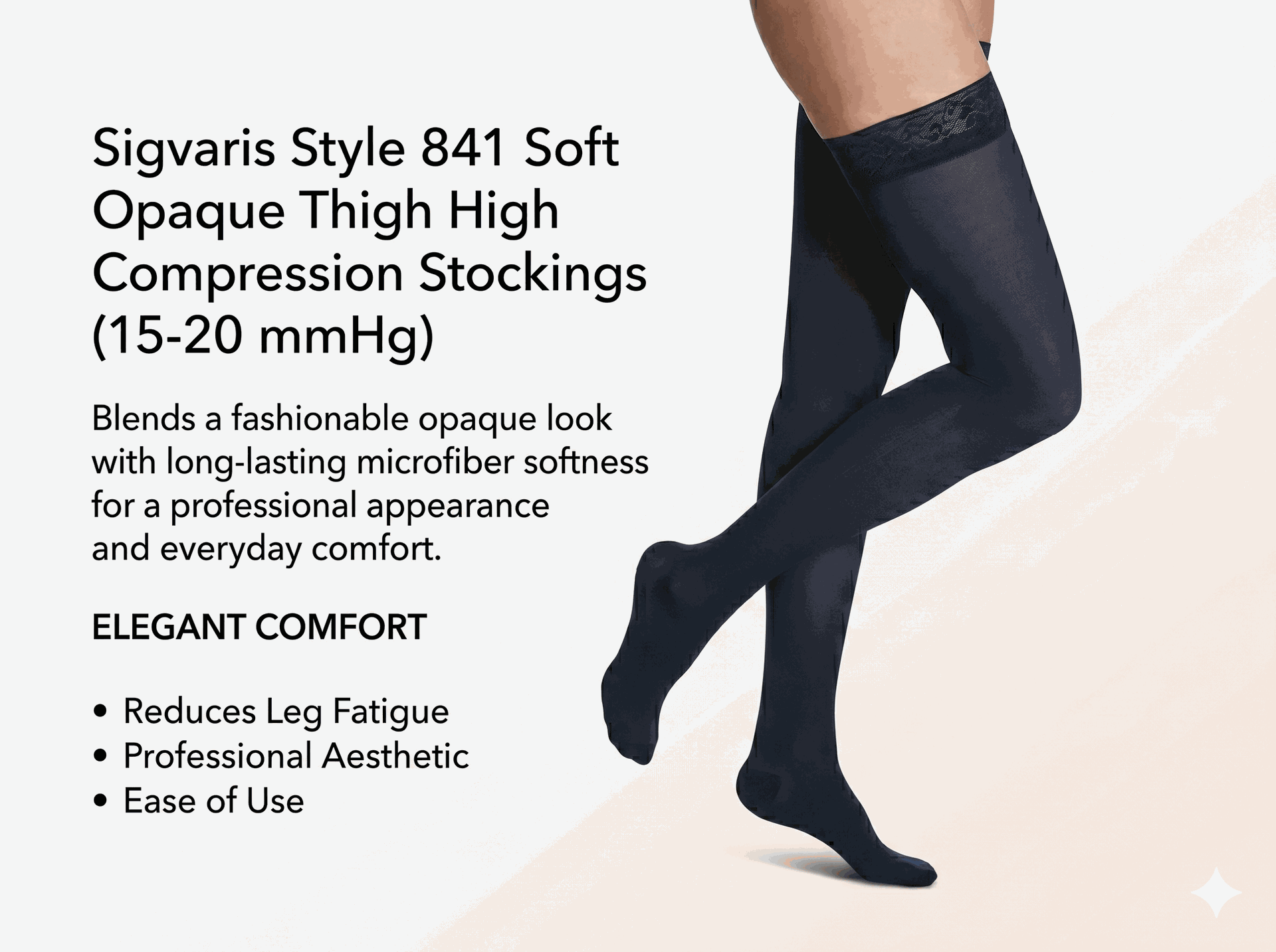 SIGVARIS Womens SOFT OPAQUE 841 Thigh High 15-20mmHg