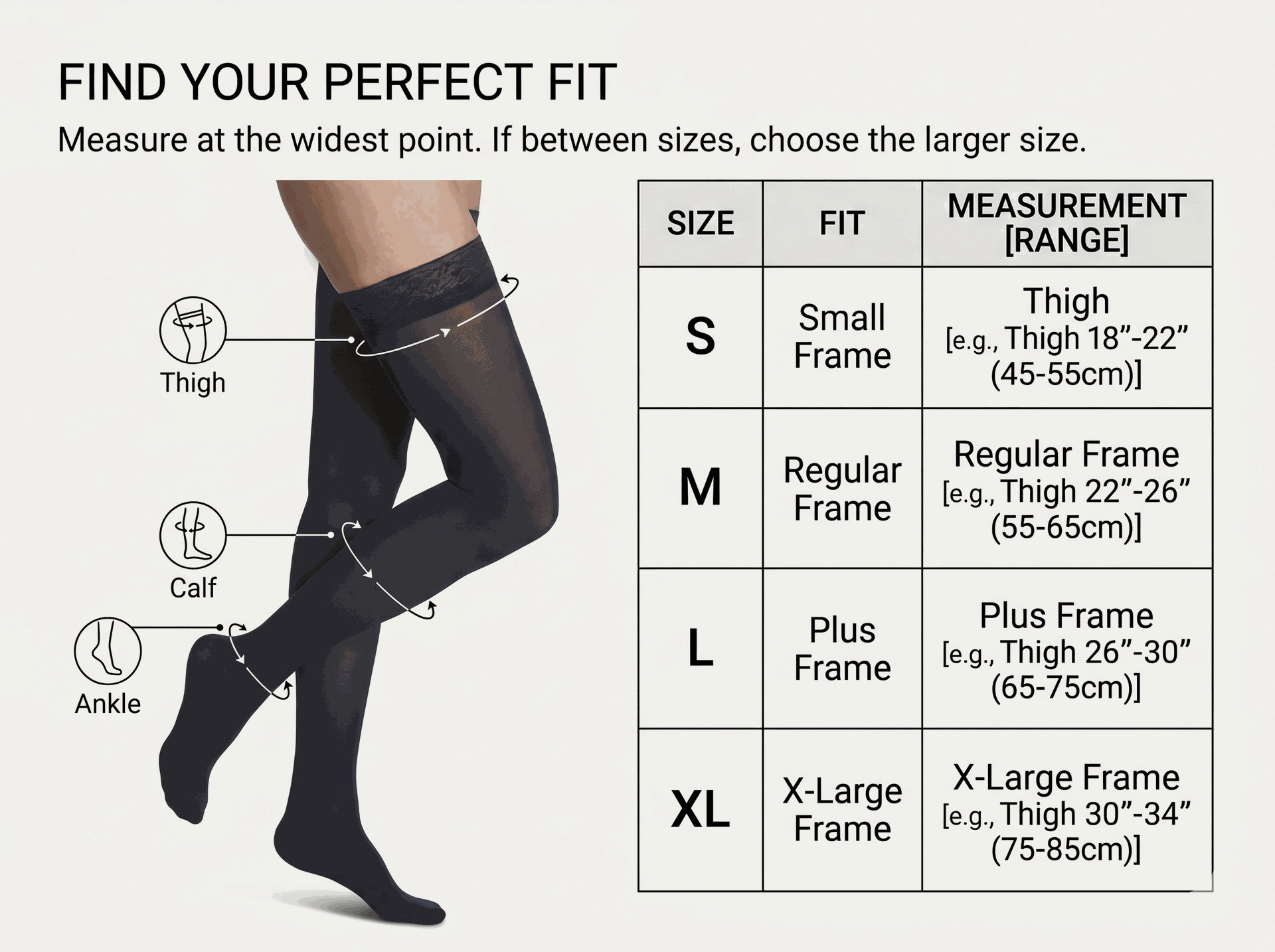 SIGVARIS Womens SOFT OPAQUE 841 Thigh High 15-20mmHg