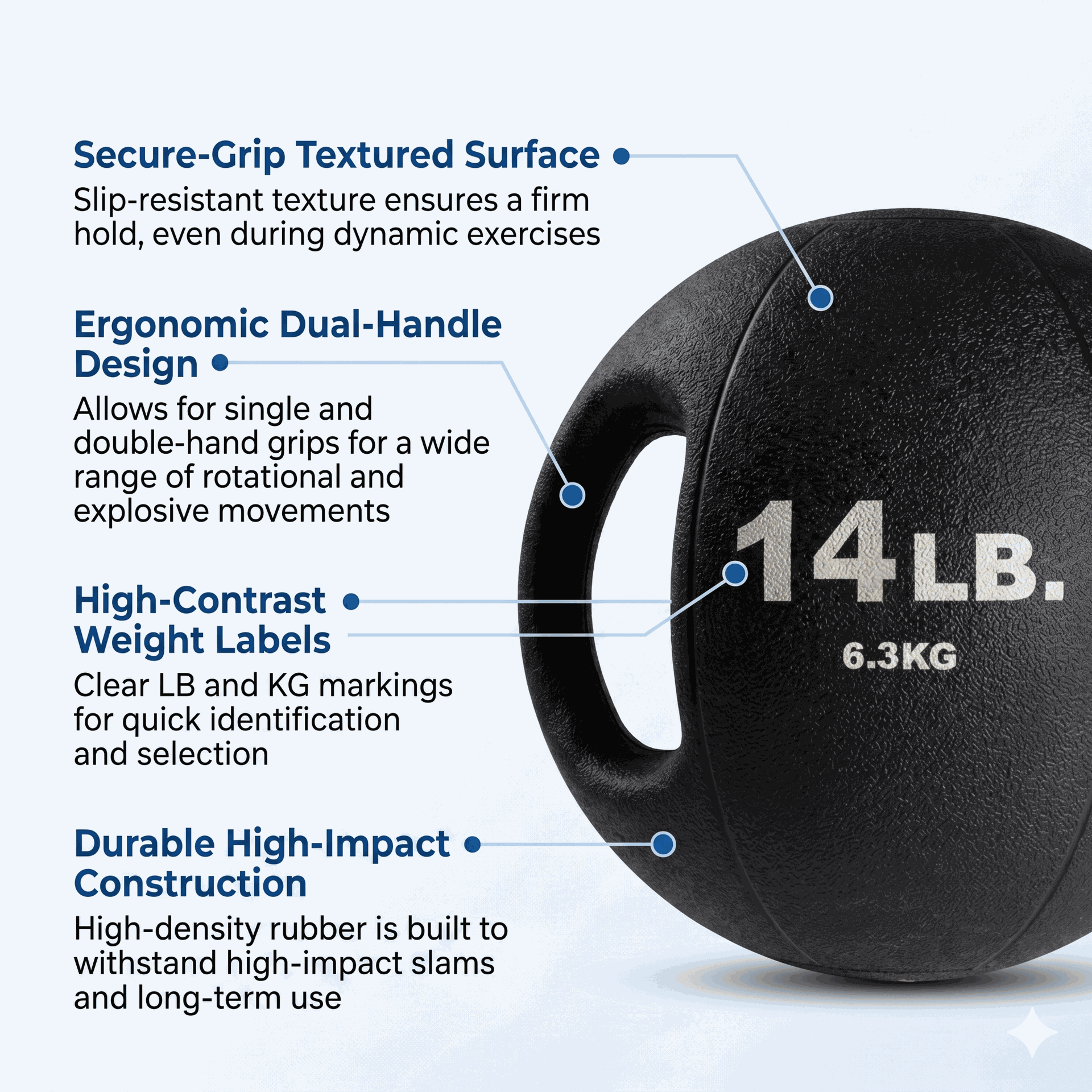 Body Solid Dual-Grip Medicine Ball