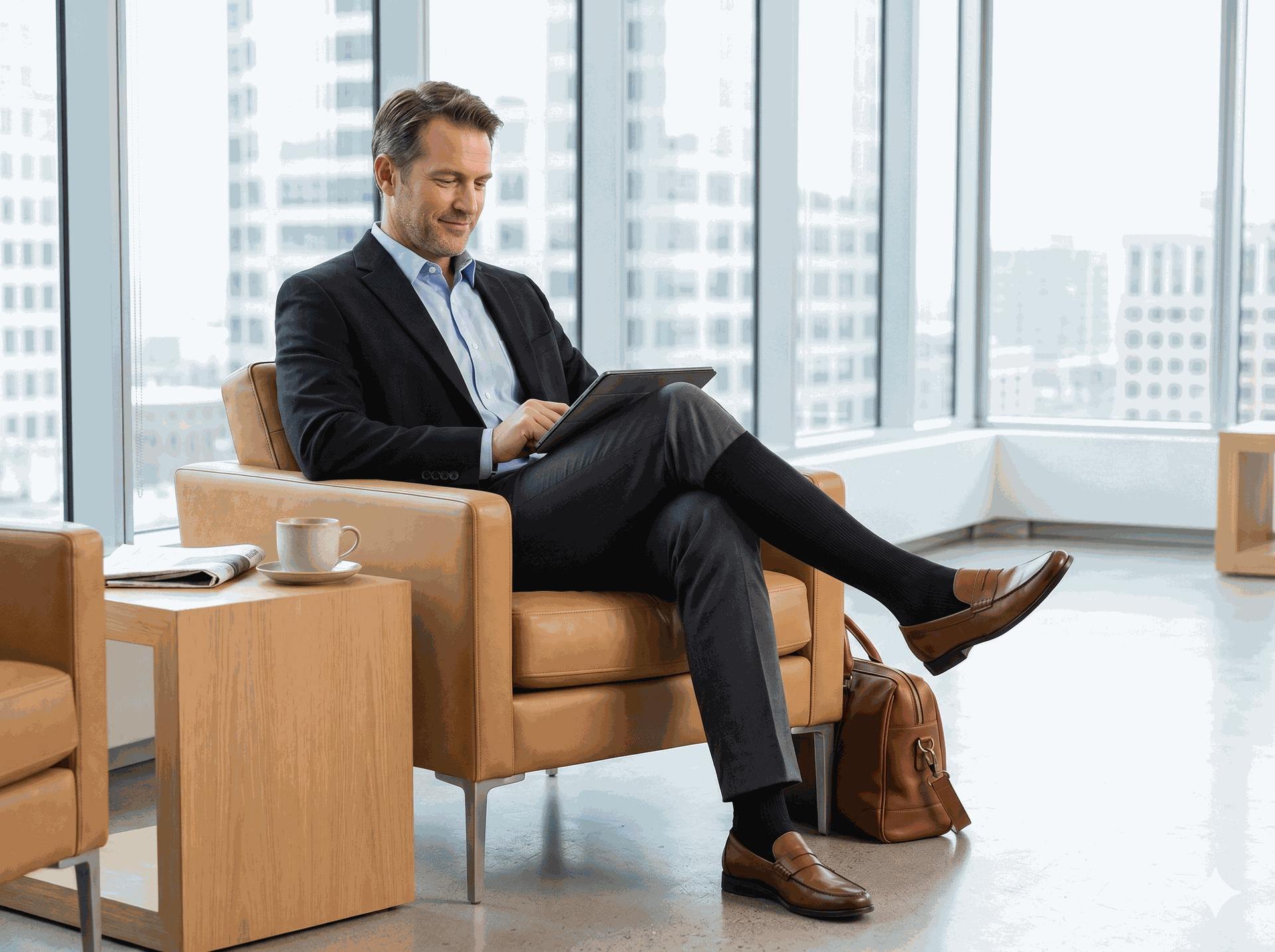 Sigvaris Dynaven 20-30mmHg Mens Black Socks