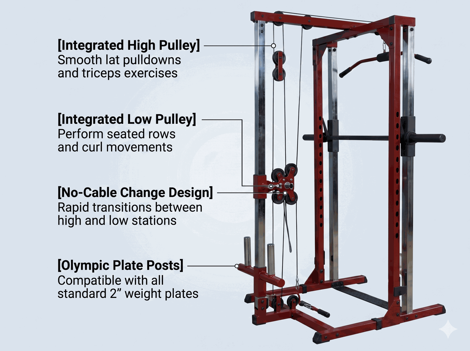 Body-Solid BFLA250 Smith Machine Lat Attachment
