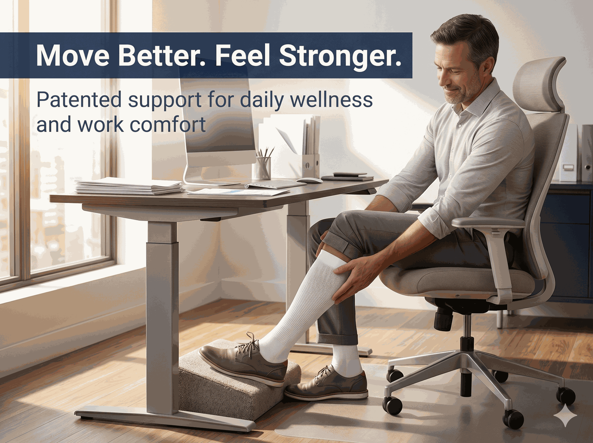 SIGVARIS Men's 602 Diabetic Calf Compression Socks 18-25mmHg - White - Steady Support for Sensitive Feet and Legs