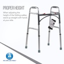  Dynarex Adult Two Button Folding Walker