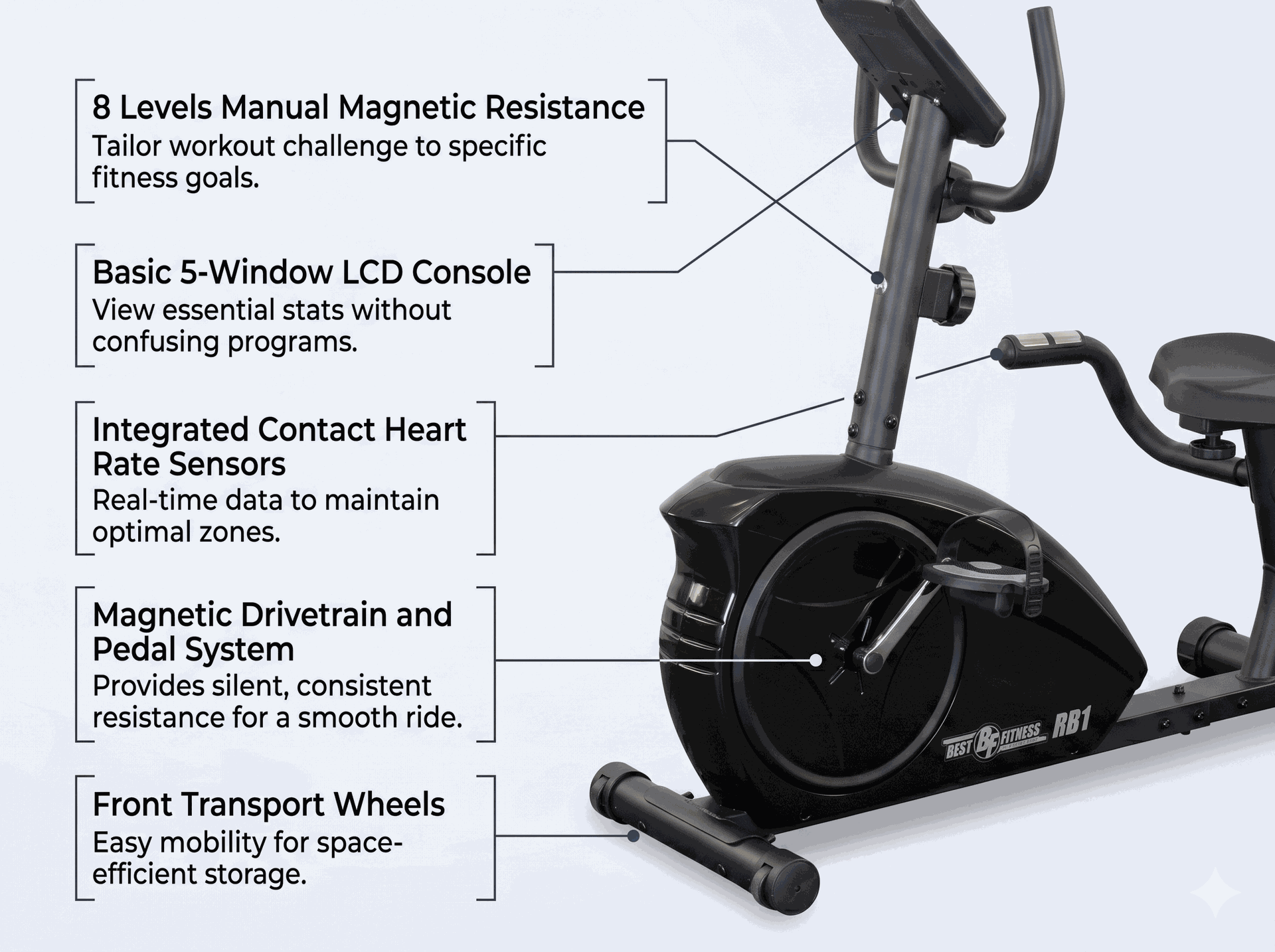 Body-Solid BFRB1B Recumbent Bike - BLACK