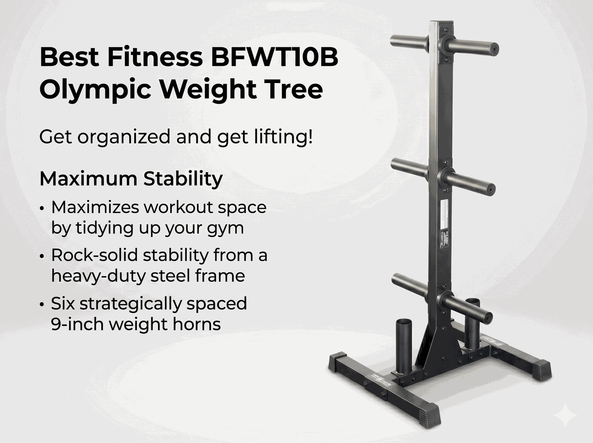 Body-Solid BFWT10B 2" Olympic Plate Tree - BLACK