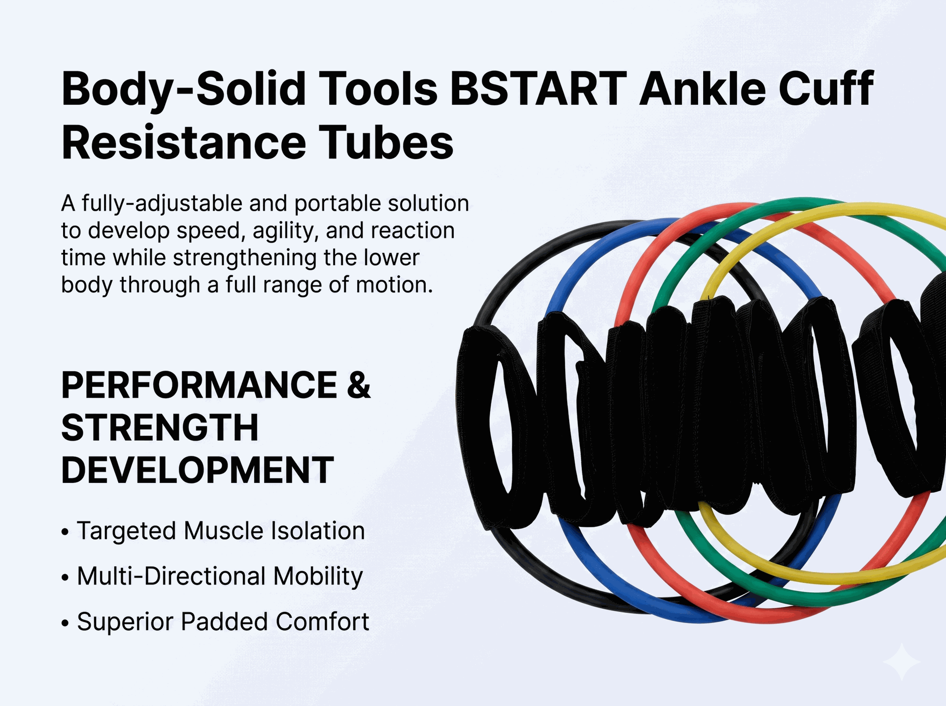 Body-Solid BSTART Ankle Cuff Resistance Tubes