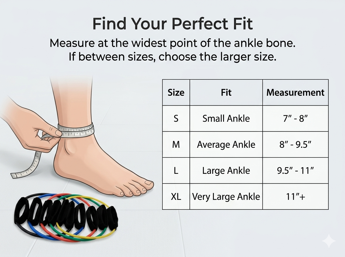 Body-Solid 5 Pack Ankle Cuff Resistance Tubes, includes BSTART1,2,3,4,5