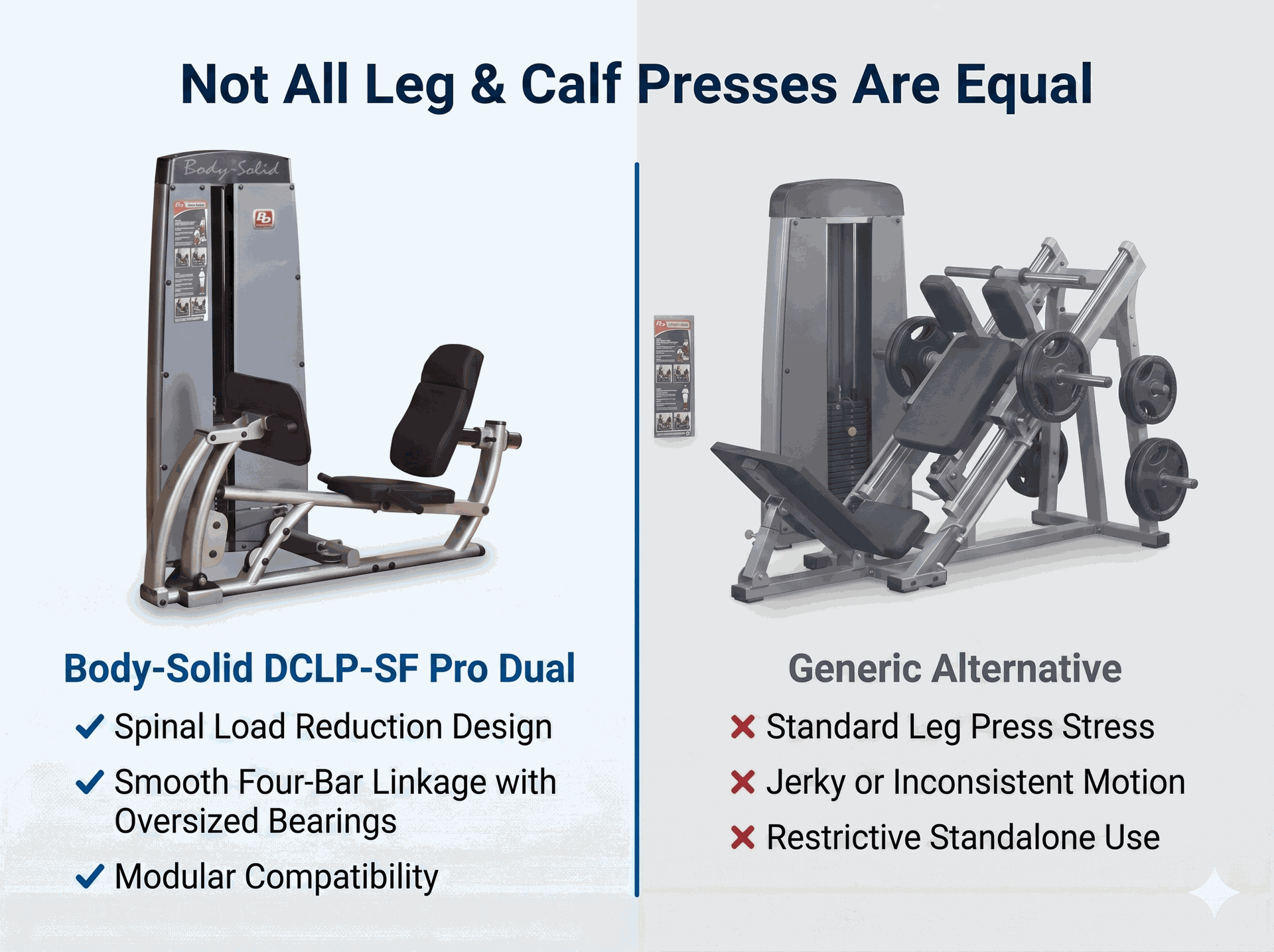 Body Solid - Pro Dual Leg & Calf Press Machine FREESTANDING