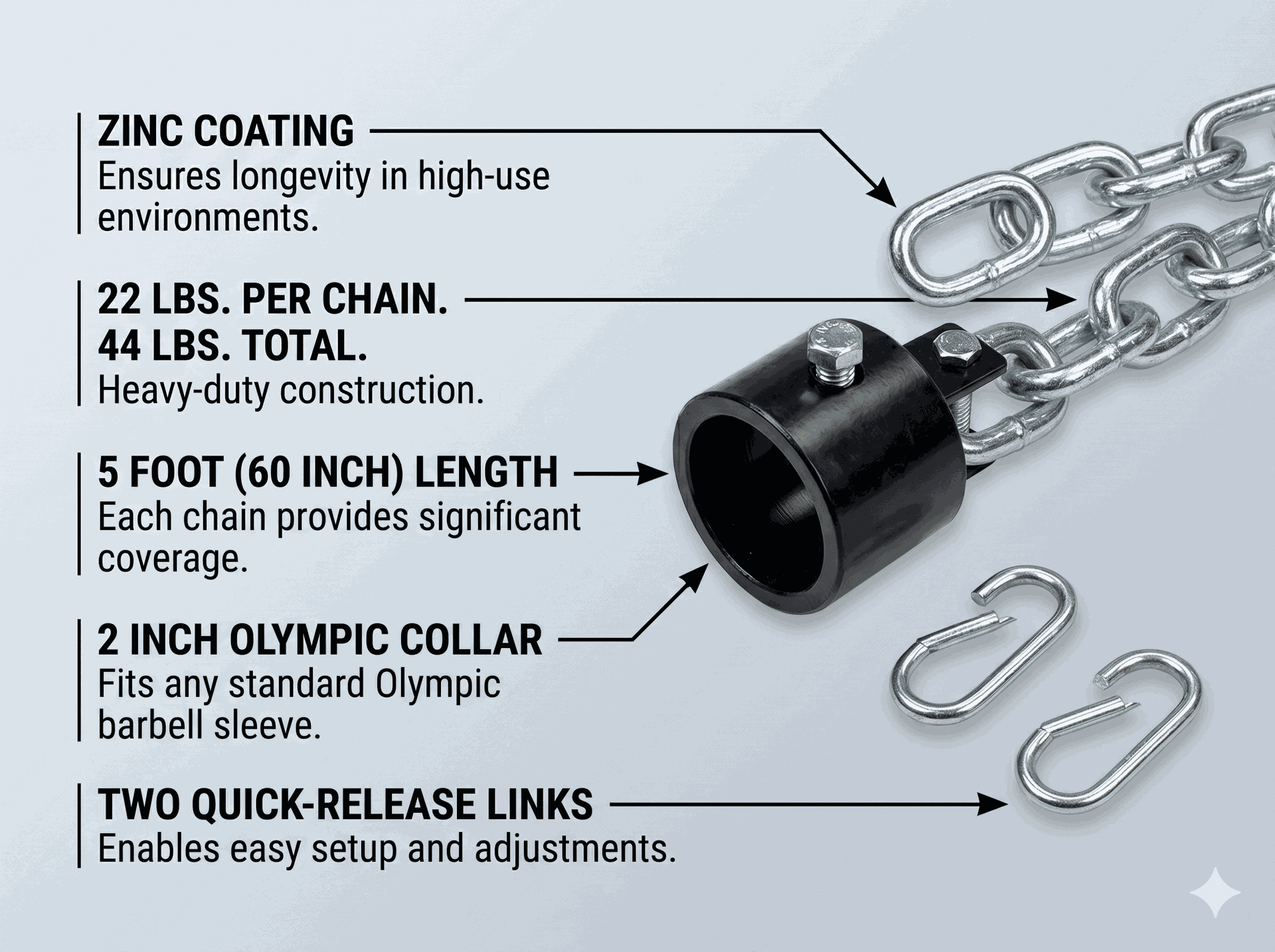 Body-Solid Pair BSTCH44 Lifting Chains