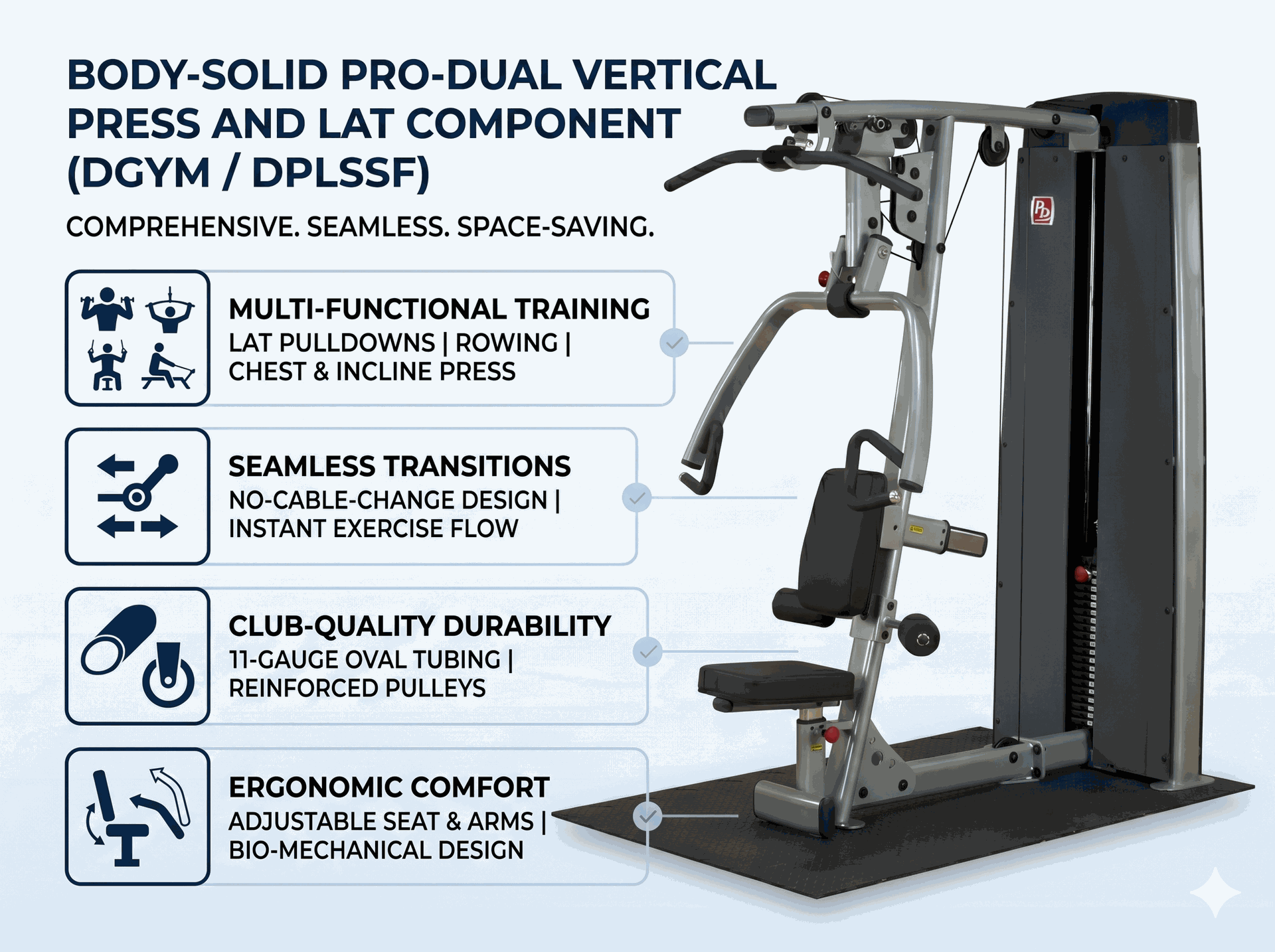 Body Solid - DGYM Vertical Press and Lat Component