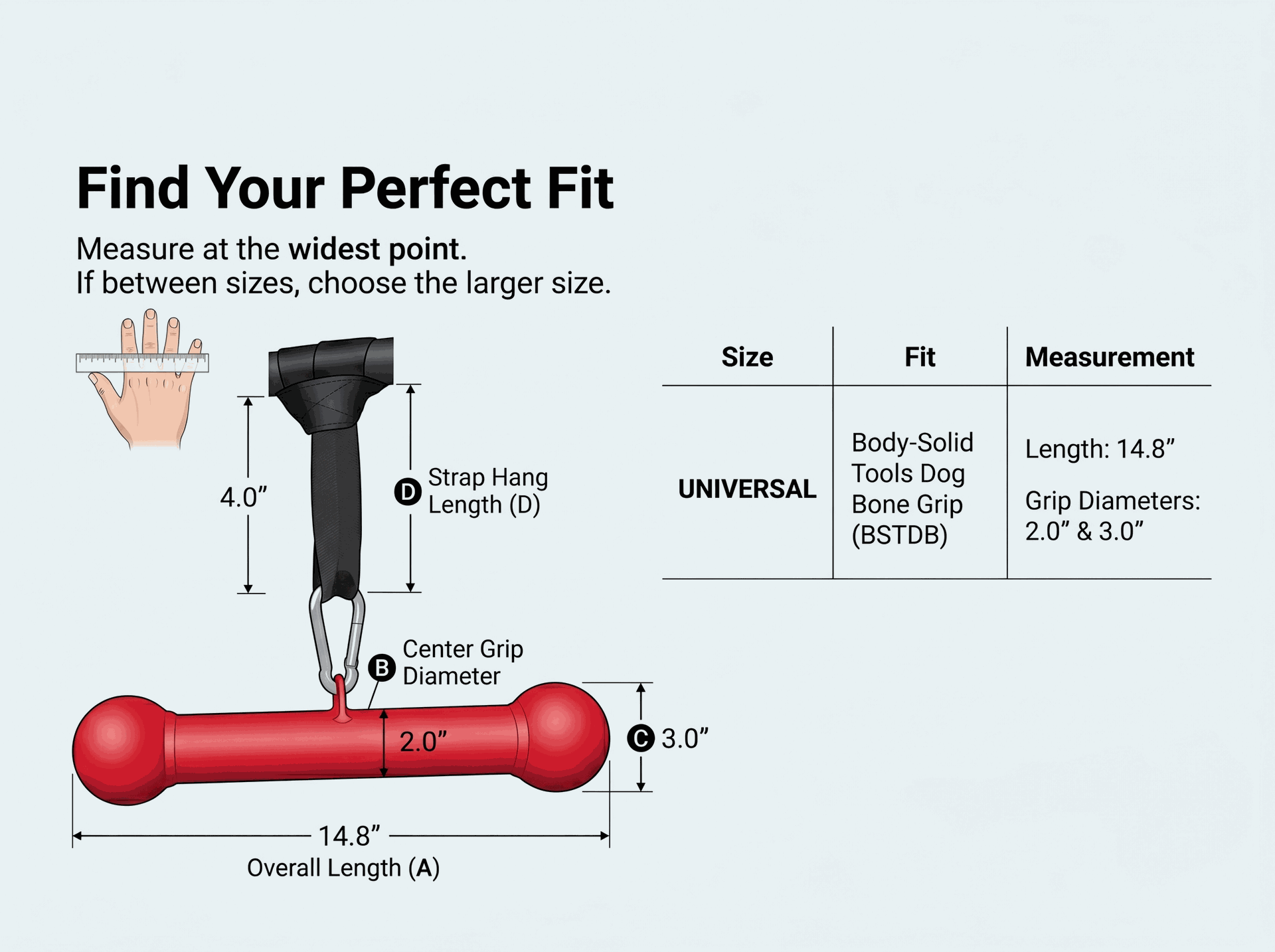 Body-Solid BSTDB Dog Bone Grip
