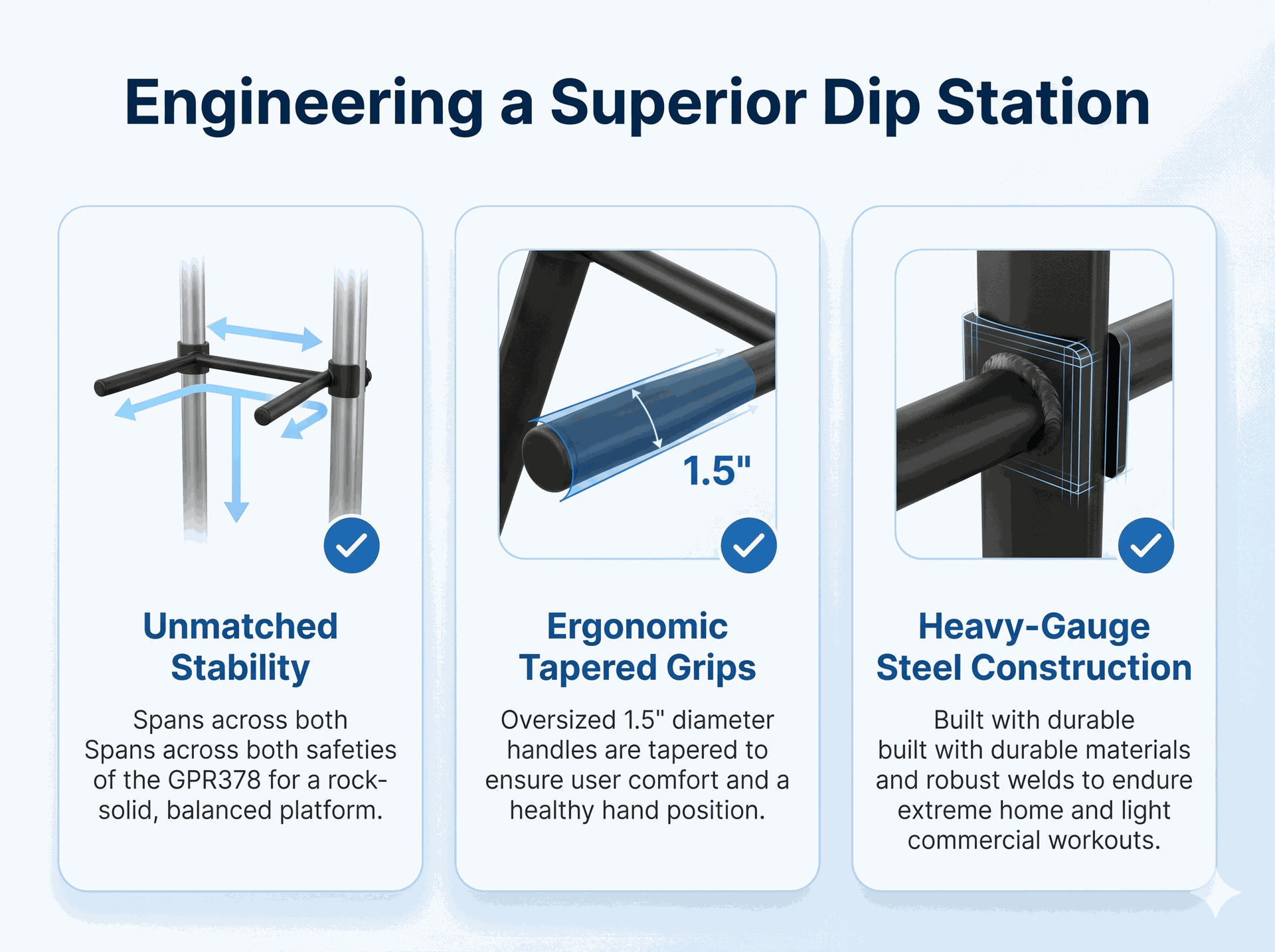 Body-Solid DR378 Dip Attachment for Power Rack - Enhance Your Strength Training with Adjustable Dip Bars