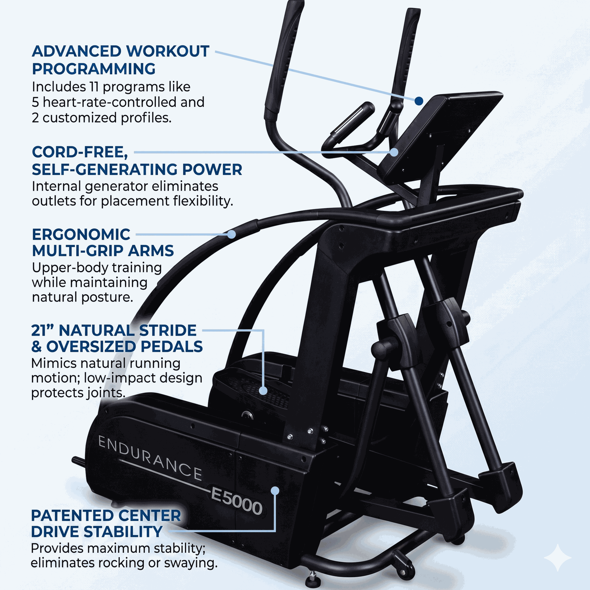 Body Solid - Endurance E5000 Premium Elliptical Trainer
