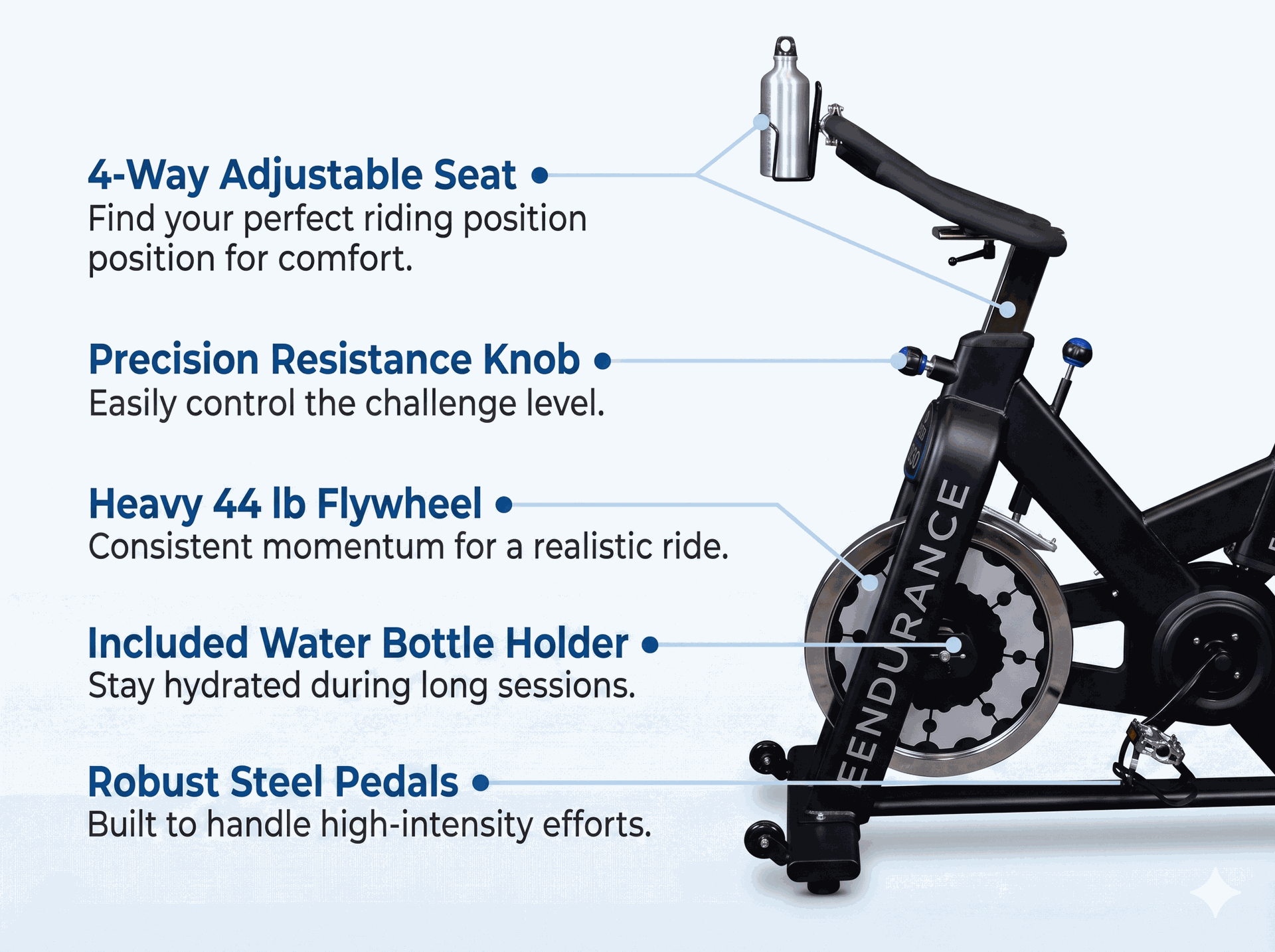 Body-Solid Endurance Indoor Exercise Bike - High-Performance Stationary Cardio Bike for Home & Gym