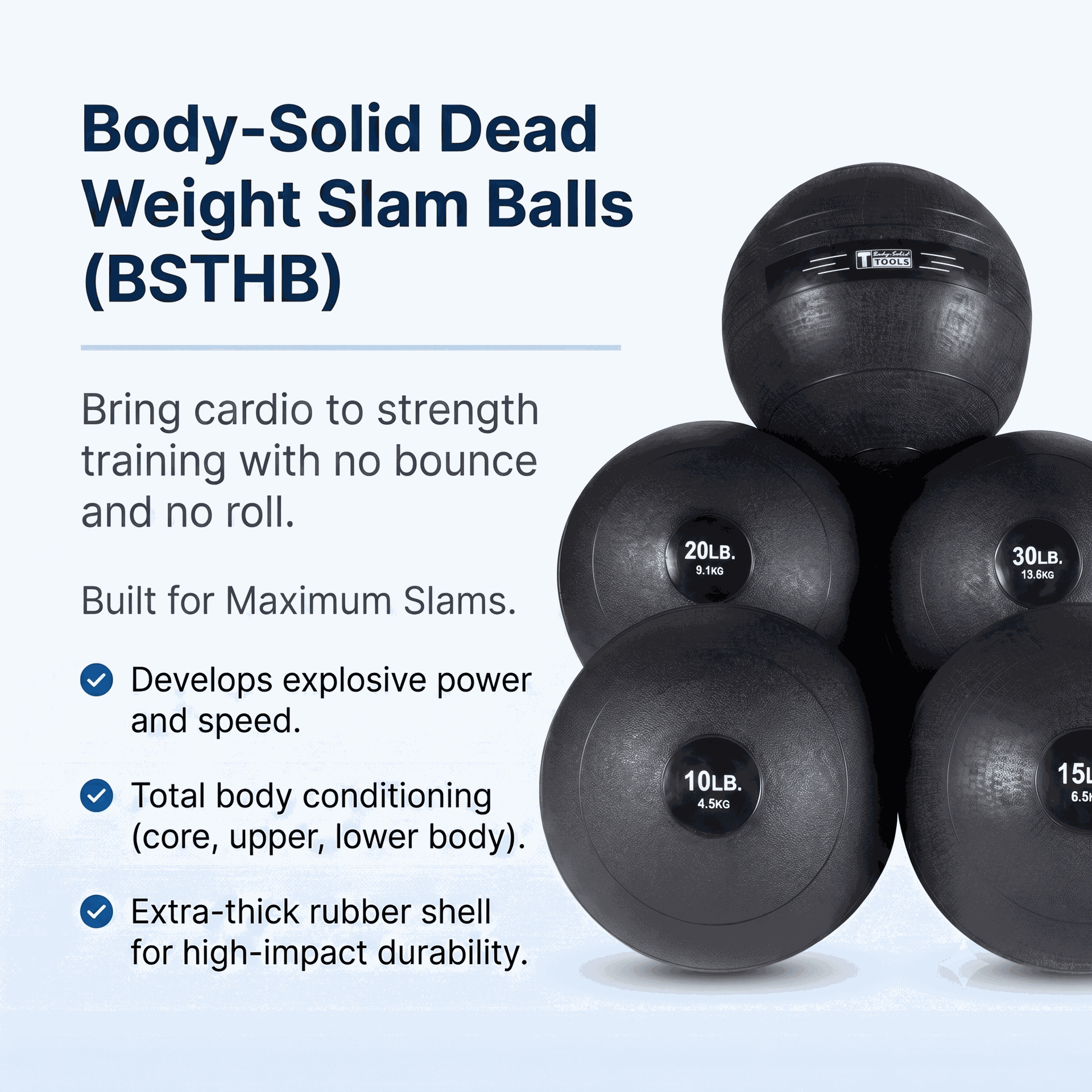 Body-Solid BSTHB Dead Weight Slam Balls - Black