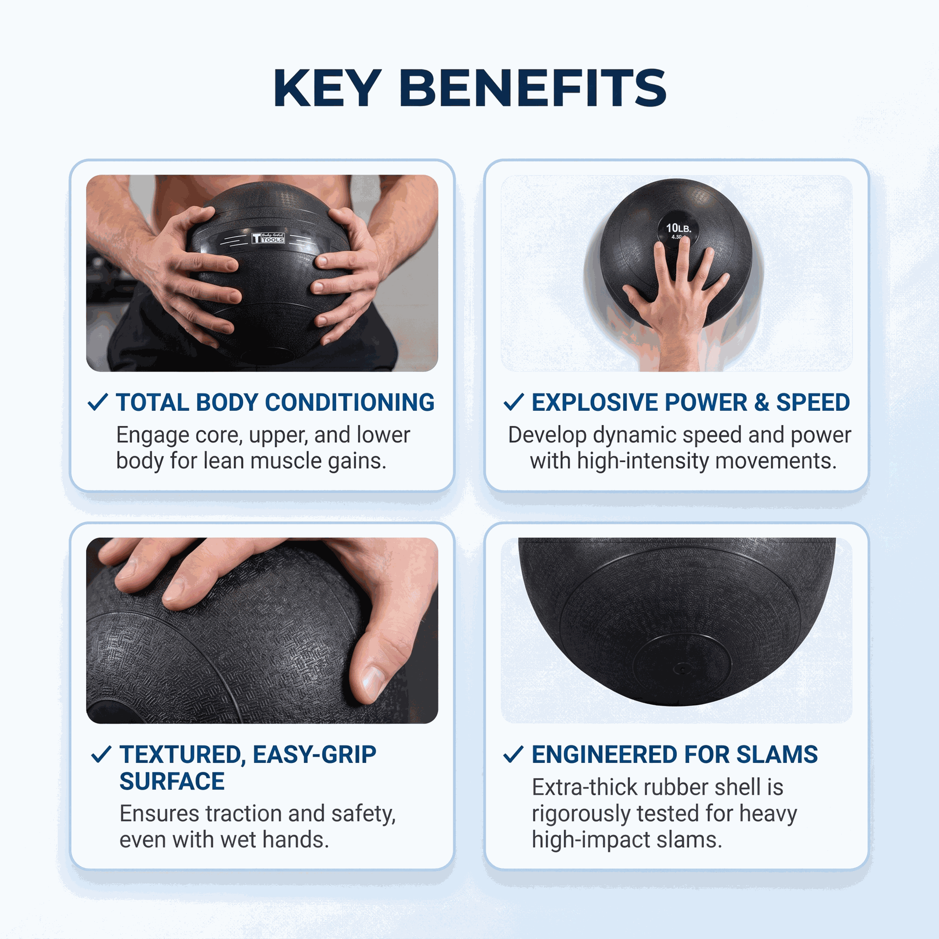 Body-Solid BSTHB Dead Weight Slam Balls - Black
