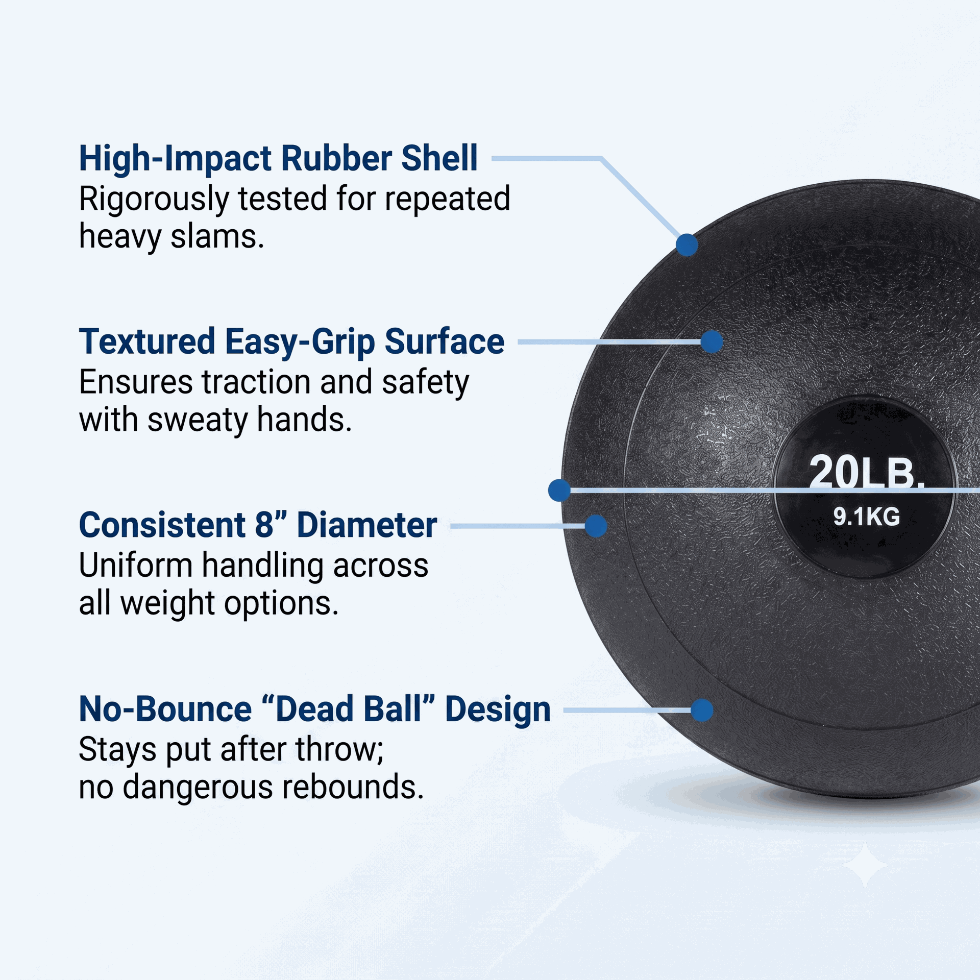 Body-Solid BSTHB Dead Weight Slam Balls - Black