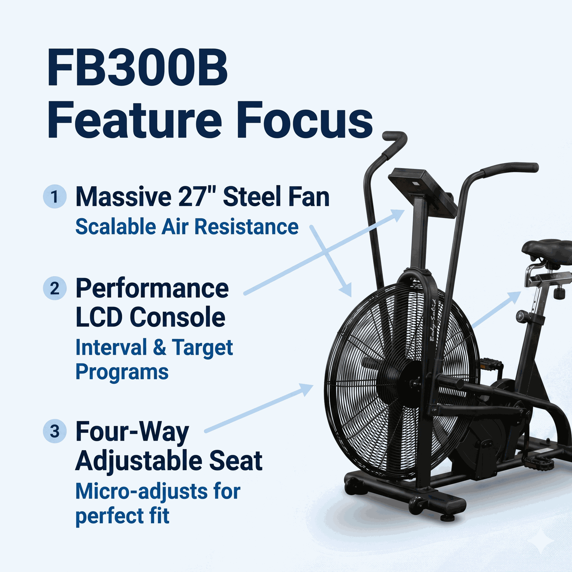Body-Solid Endurance Dual Action Fan Bike - High-Intensity Cardio & Full-Body Workout Machine
