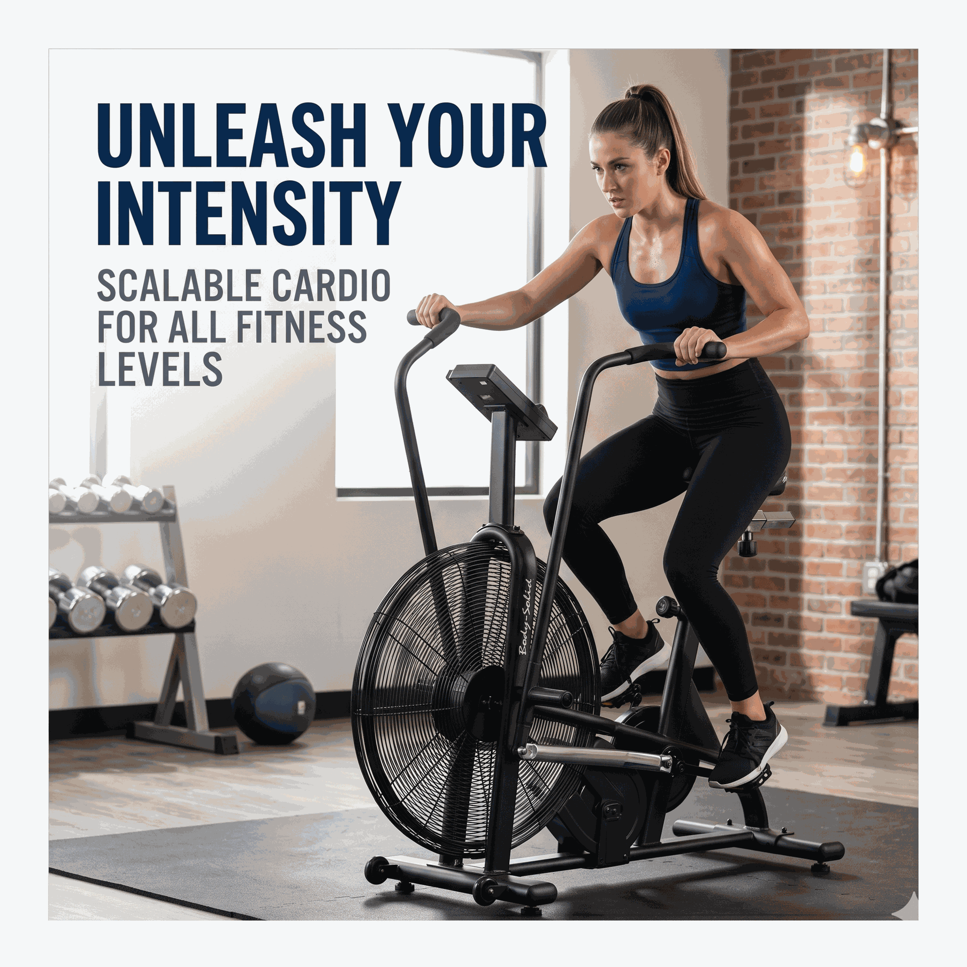 Body-Solid Endurance Dual Action Fan Bike - High-Intensity Cardio & Full-Body Workout Machine