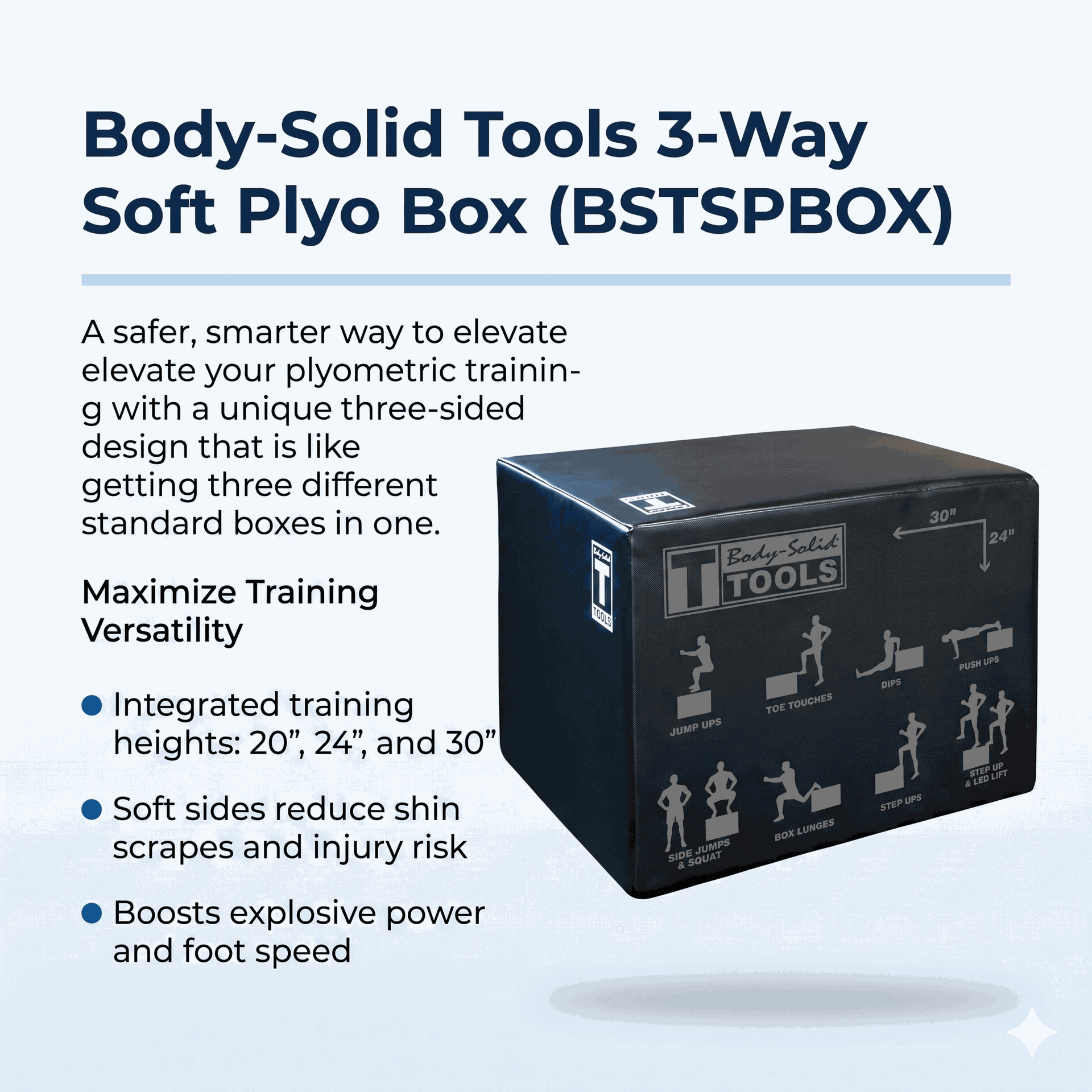 Body-Solid 3 Way Soft Plyo Box, 20", 24", 30"
