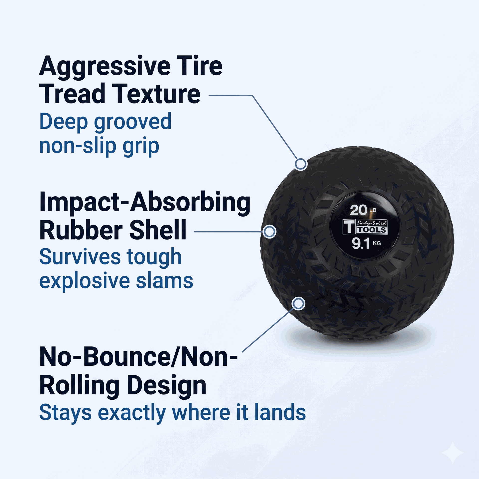 Body-Solid BSTTT Premium Tire Tread Slam Balls