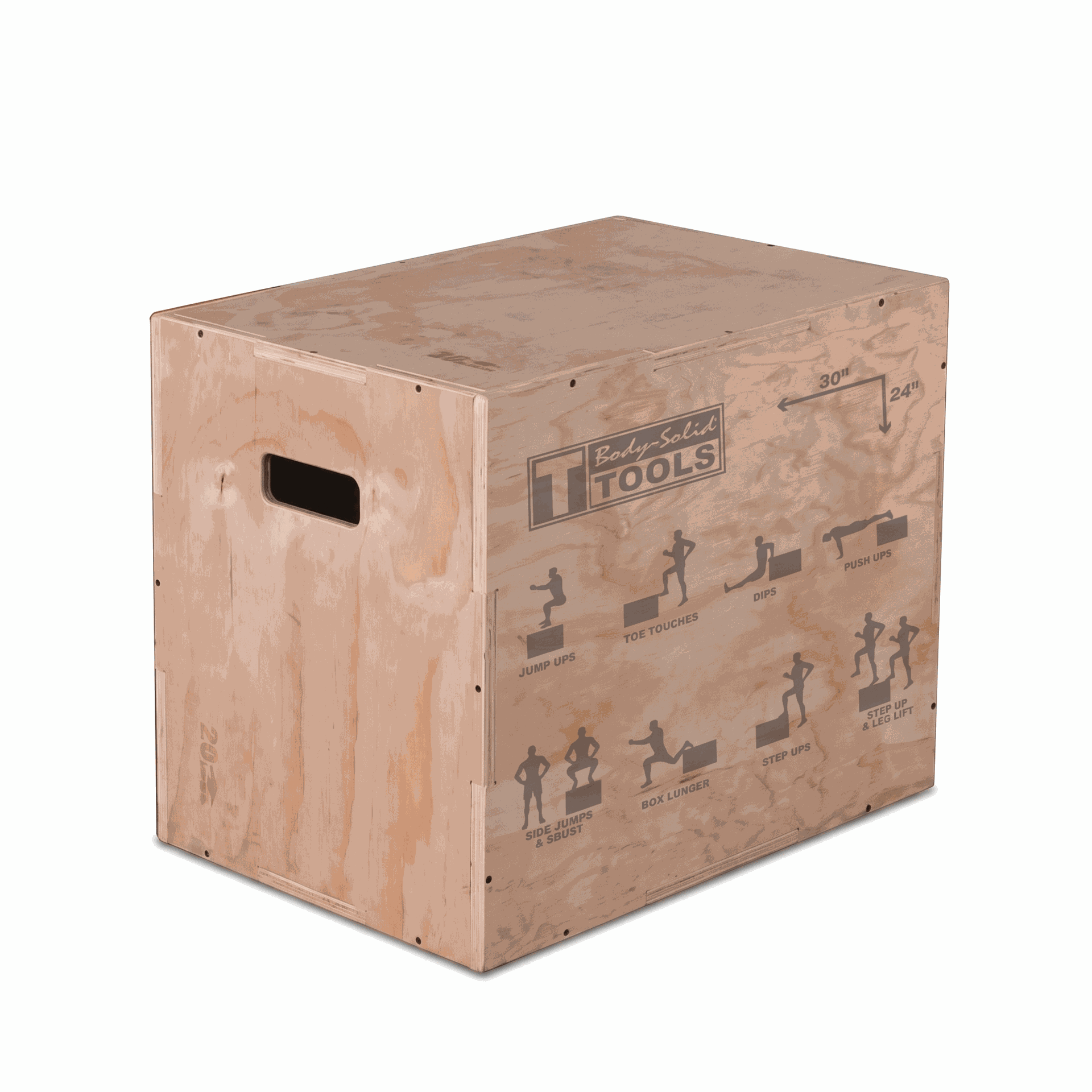 Body-Solid 3 Way Wooden Plyo Box, 20", 24", 30"