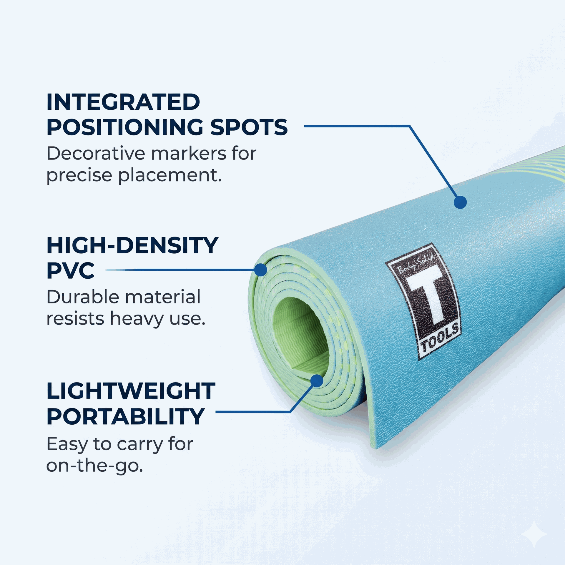 Body-Solid BSTYM10 Premium Yoga Mat GREEN, 6MM