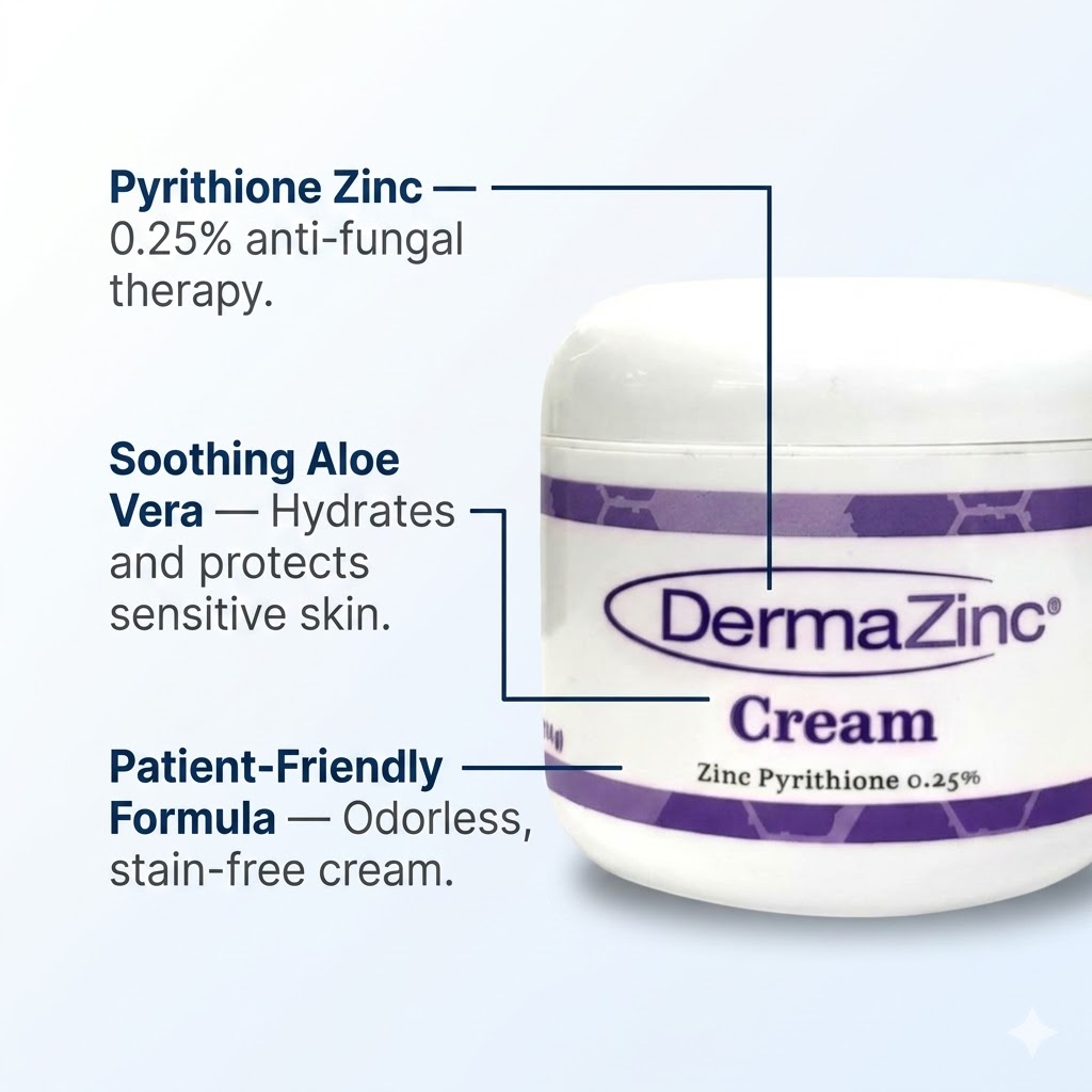 DermaZinc Cream - 4 oz Jar | Advanced Zinc Therapy for Skin Conditions
