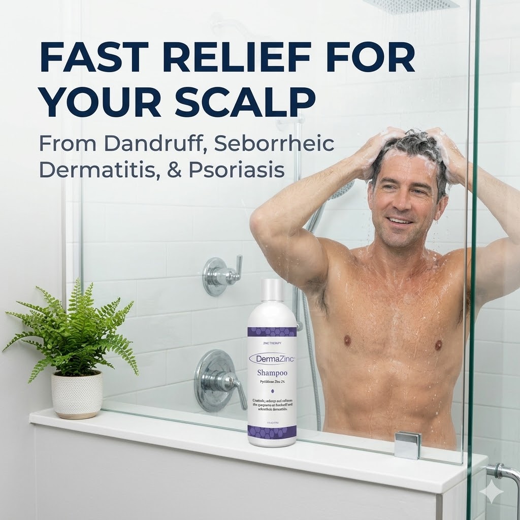 DermaZinc Shampoo – 16 oz Medicated Treatment for Dandruff, Psoriasis